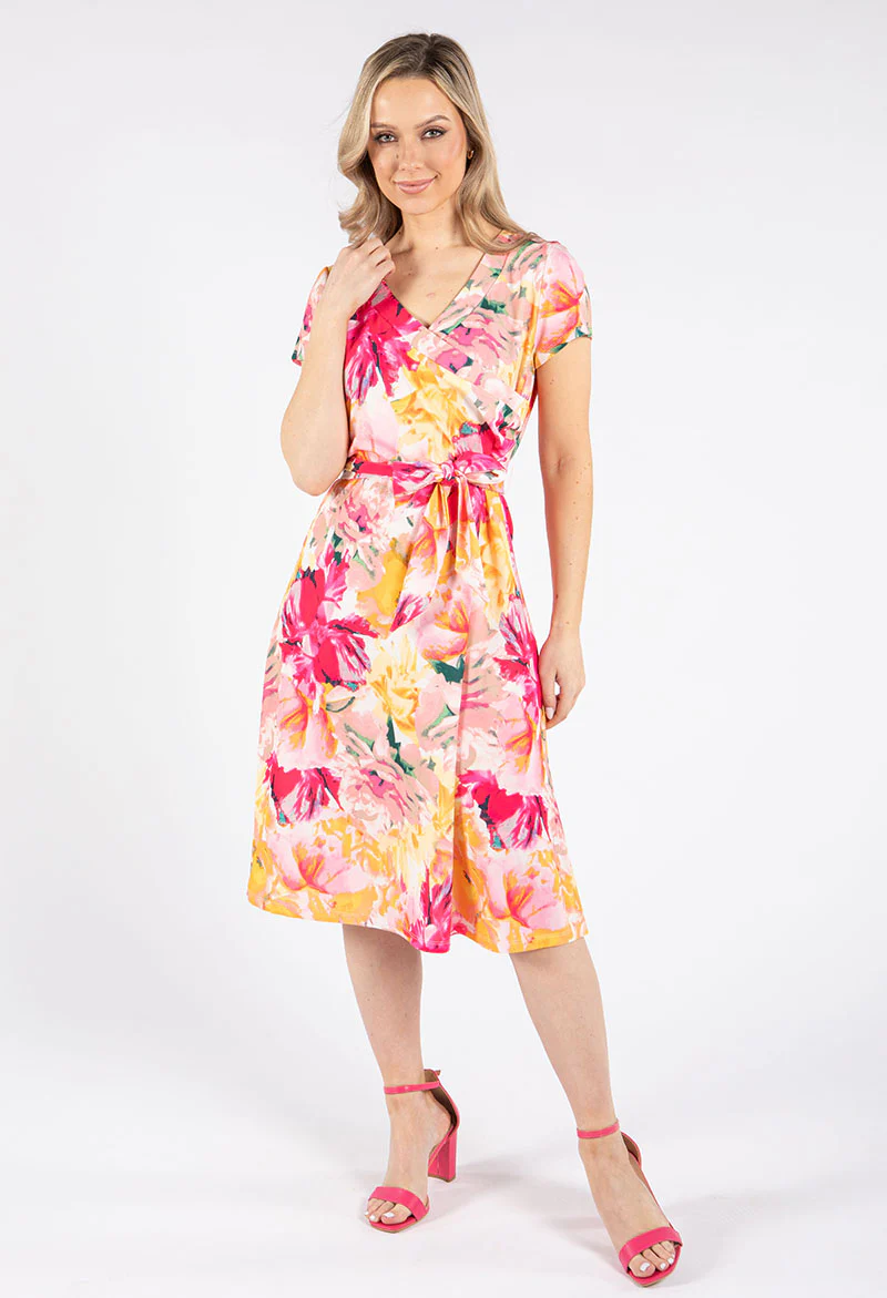 Faux Wrap Floral Dress - Image 5