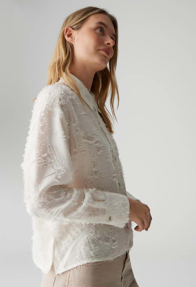 Fenima fine fil coupé pattern boxy shirt - Image 2