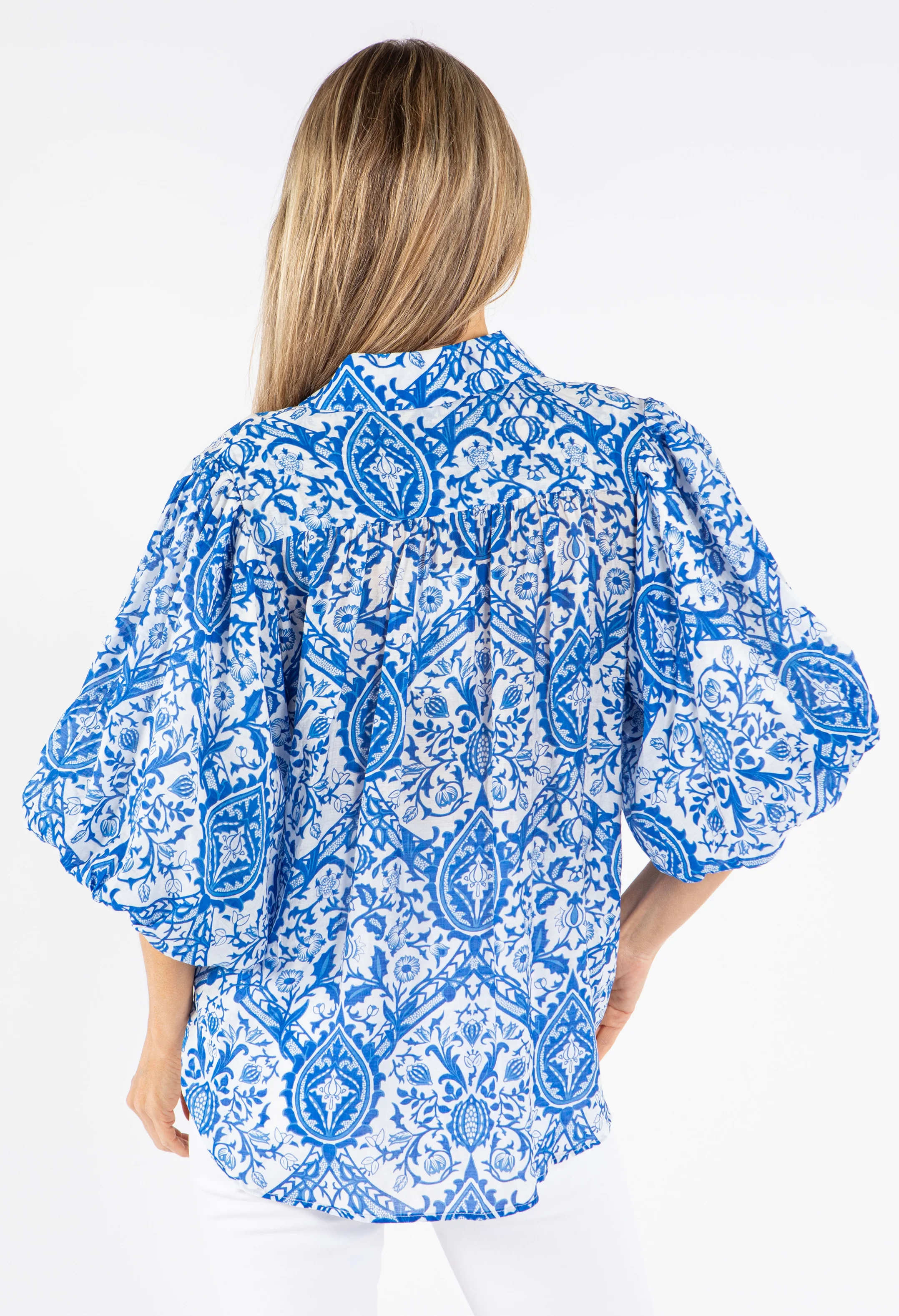 Floral Balloon Sleeve Blouse - Image 5