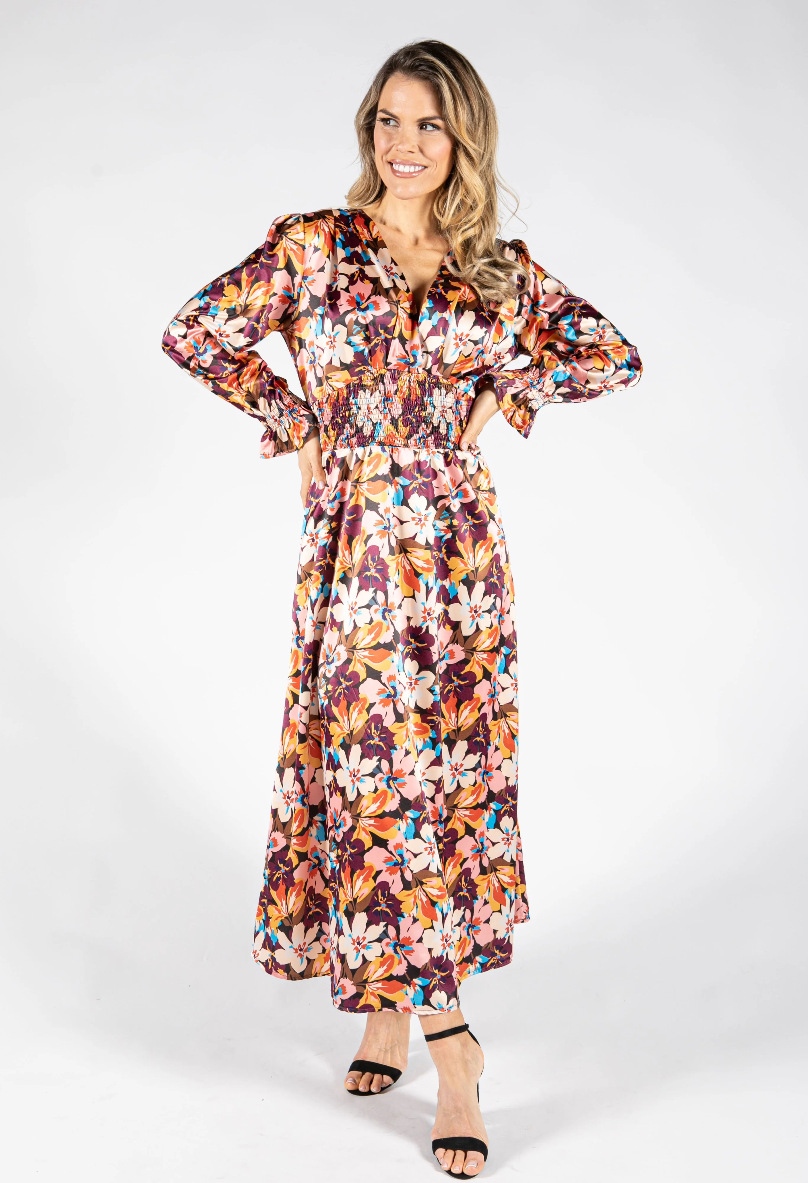 Floral Long Sleeve Maxi Dress - Image 2