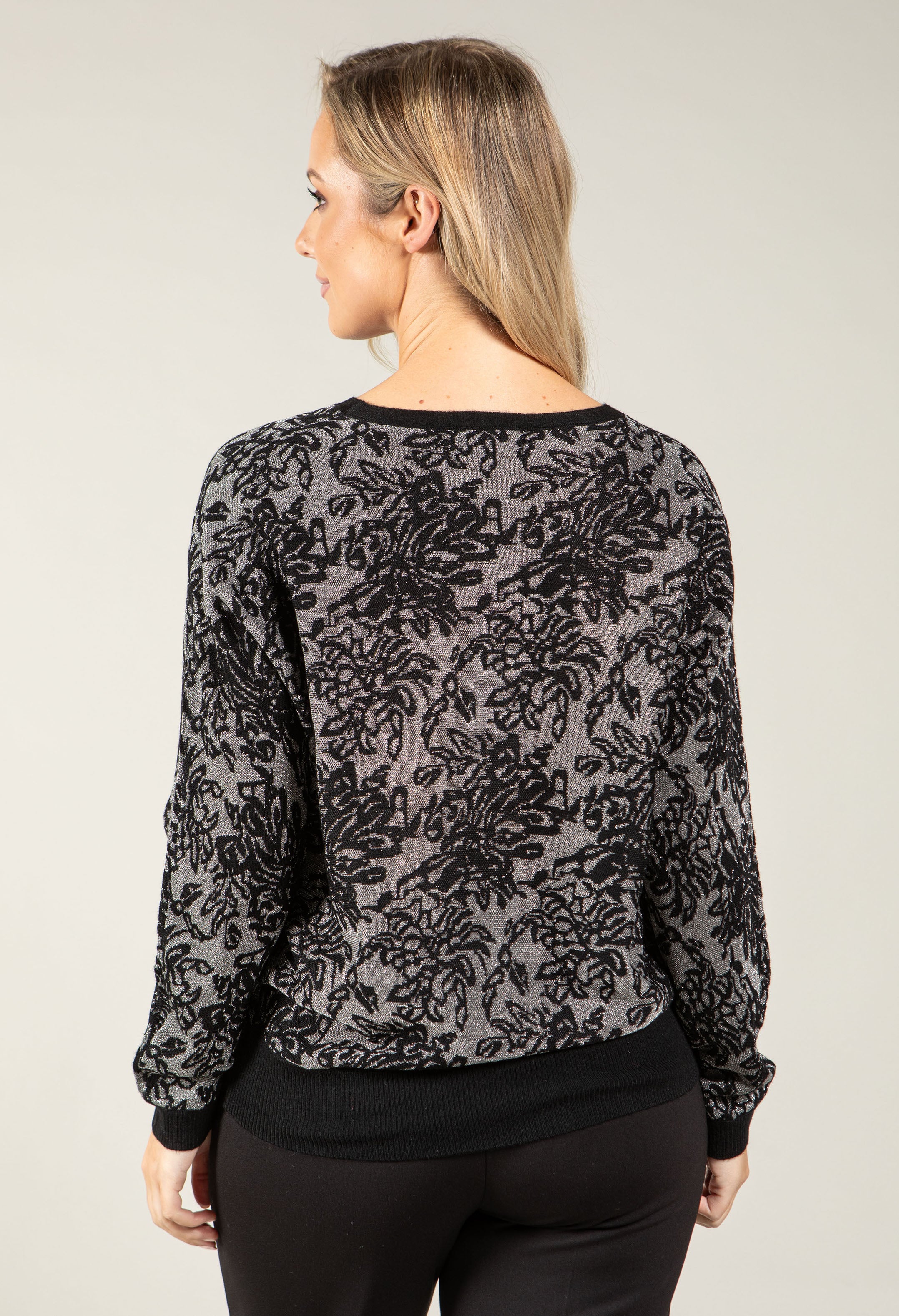 Floral Metallic Knit Jumper - Image 6