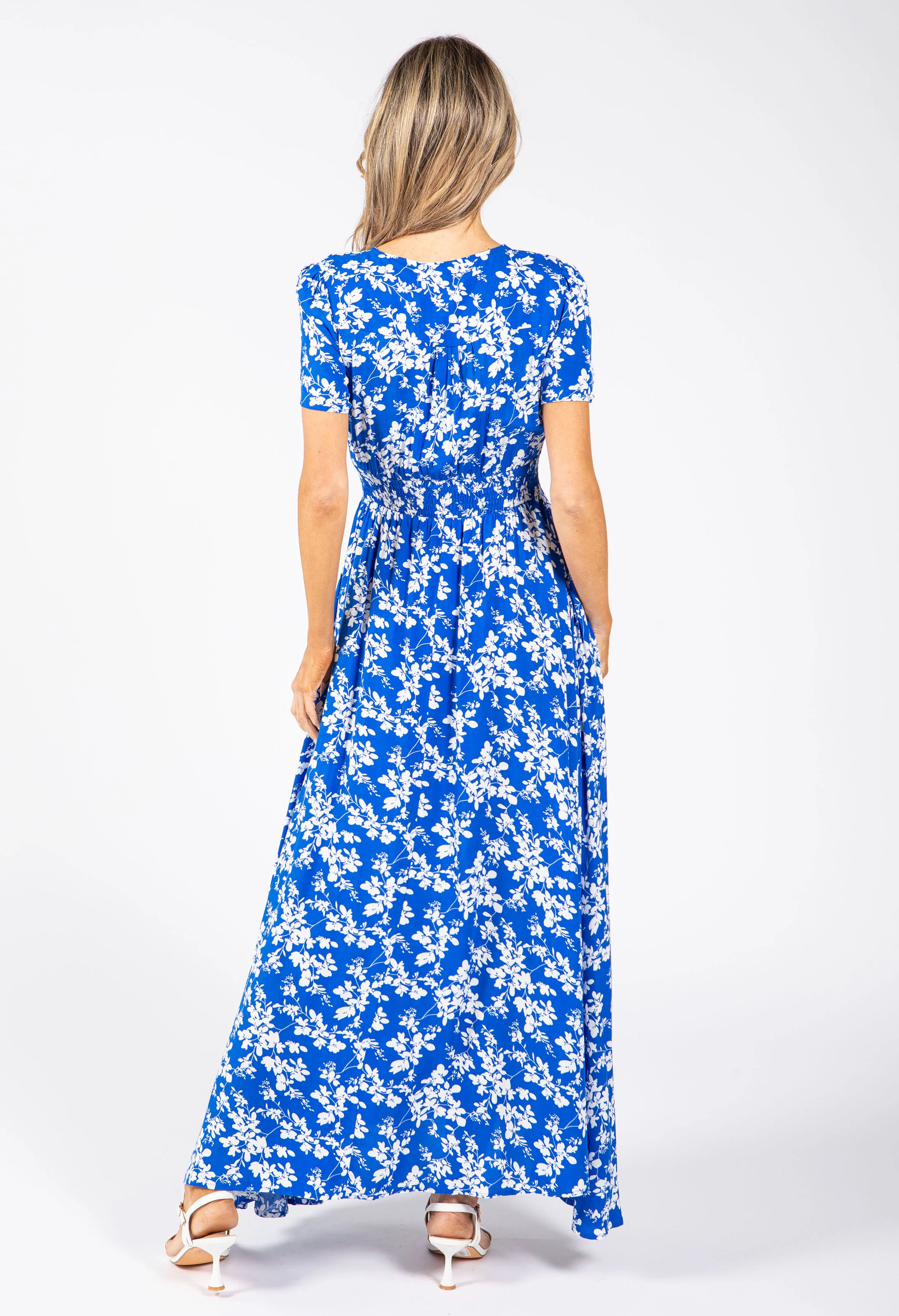 Floral Print Buttoned Midi Dress - Image 6