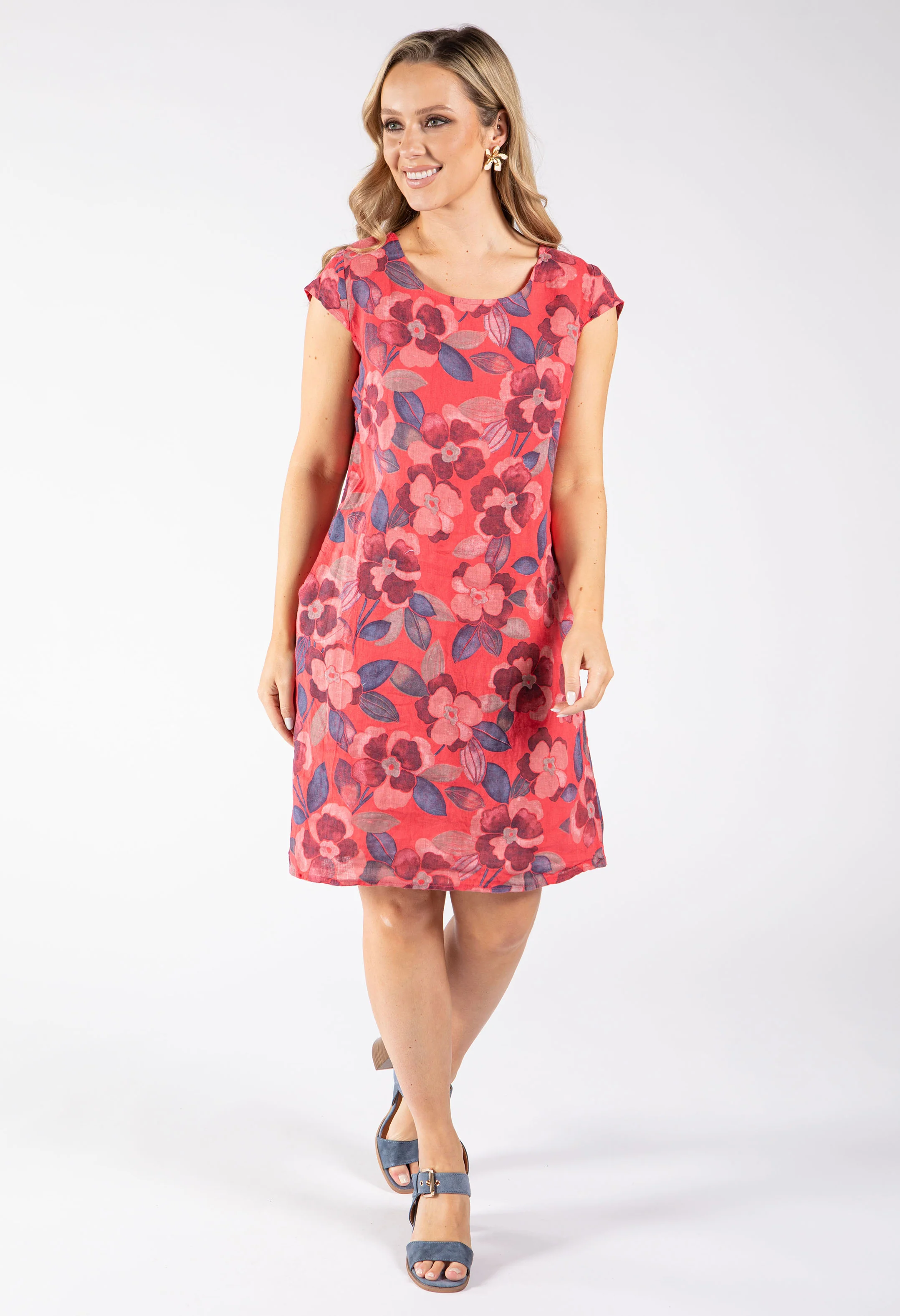 Floral Print Linen Dress - Image 11