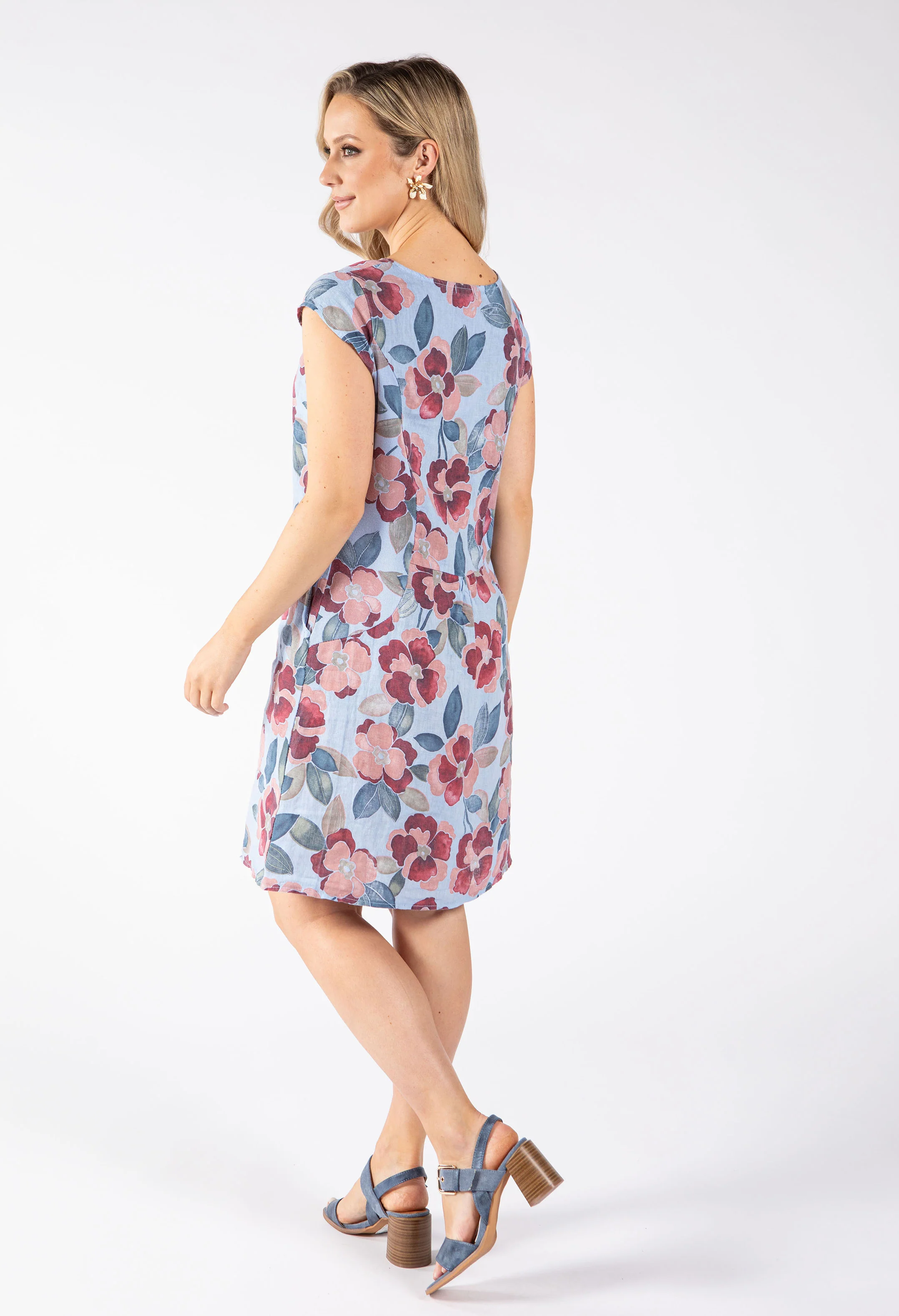 Floral Print Linen Dress - Image 4