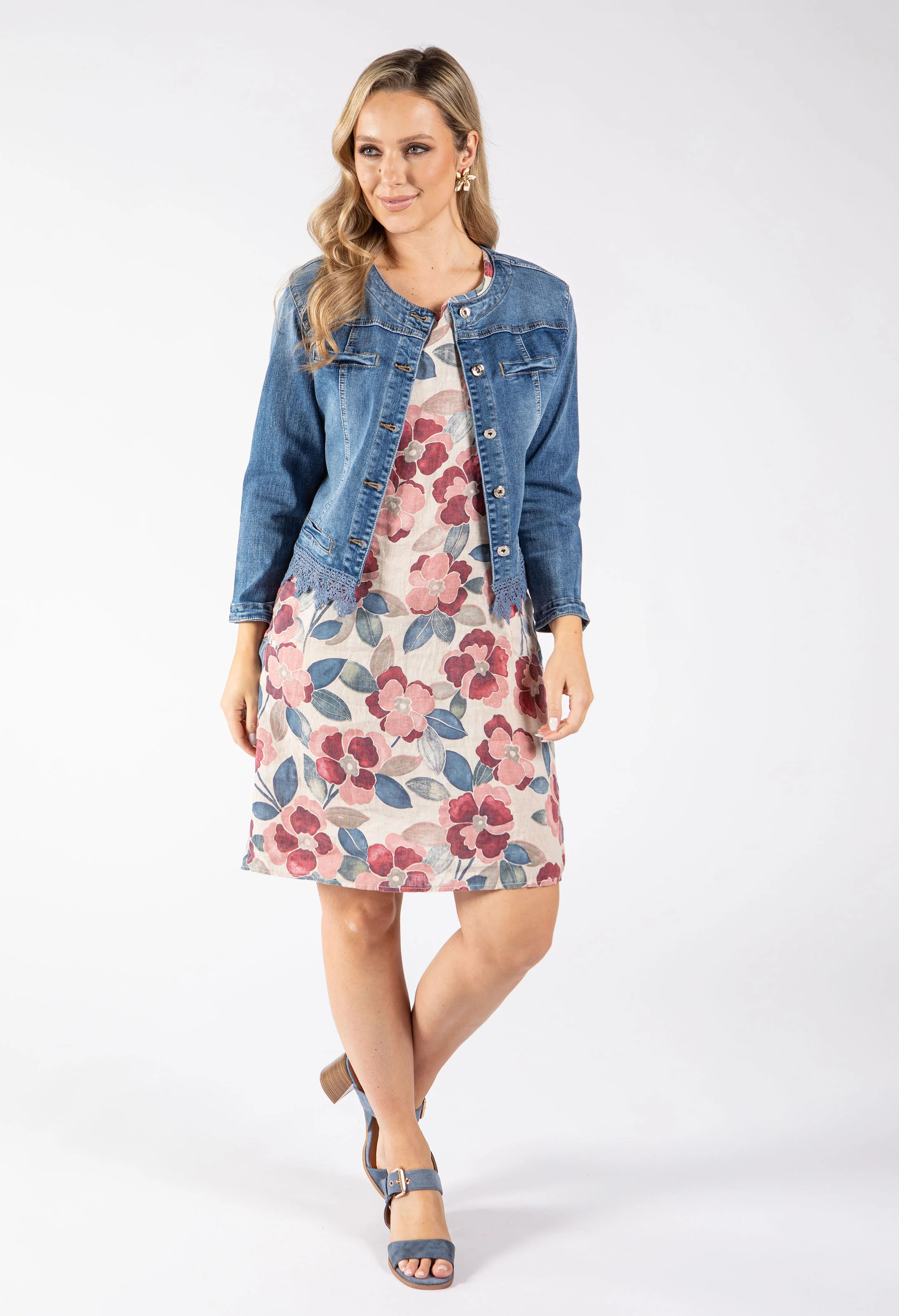 Floral Print Linen Dress - Image 5