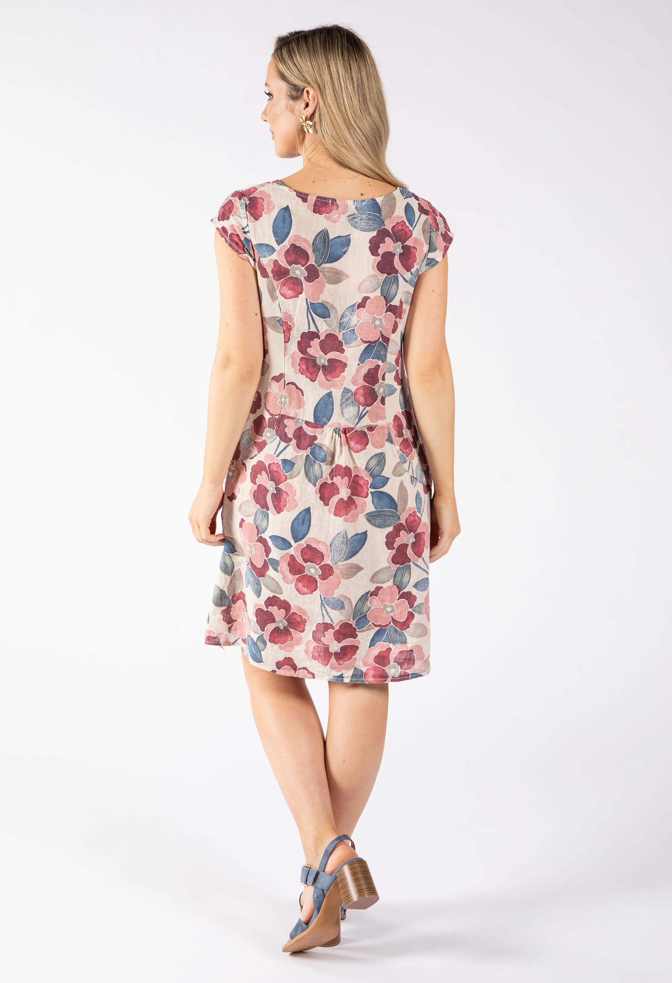 Floral Print Linen Dress - Image 8