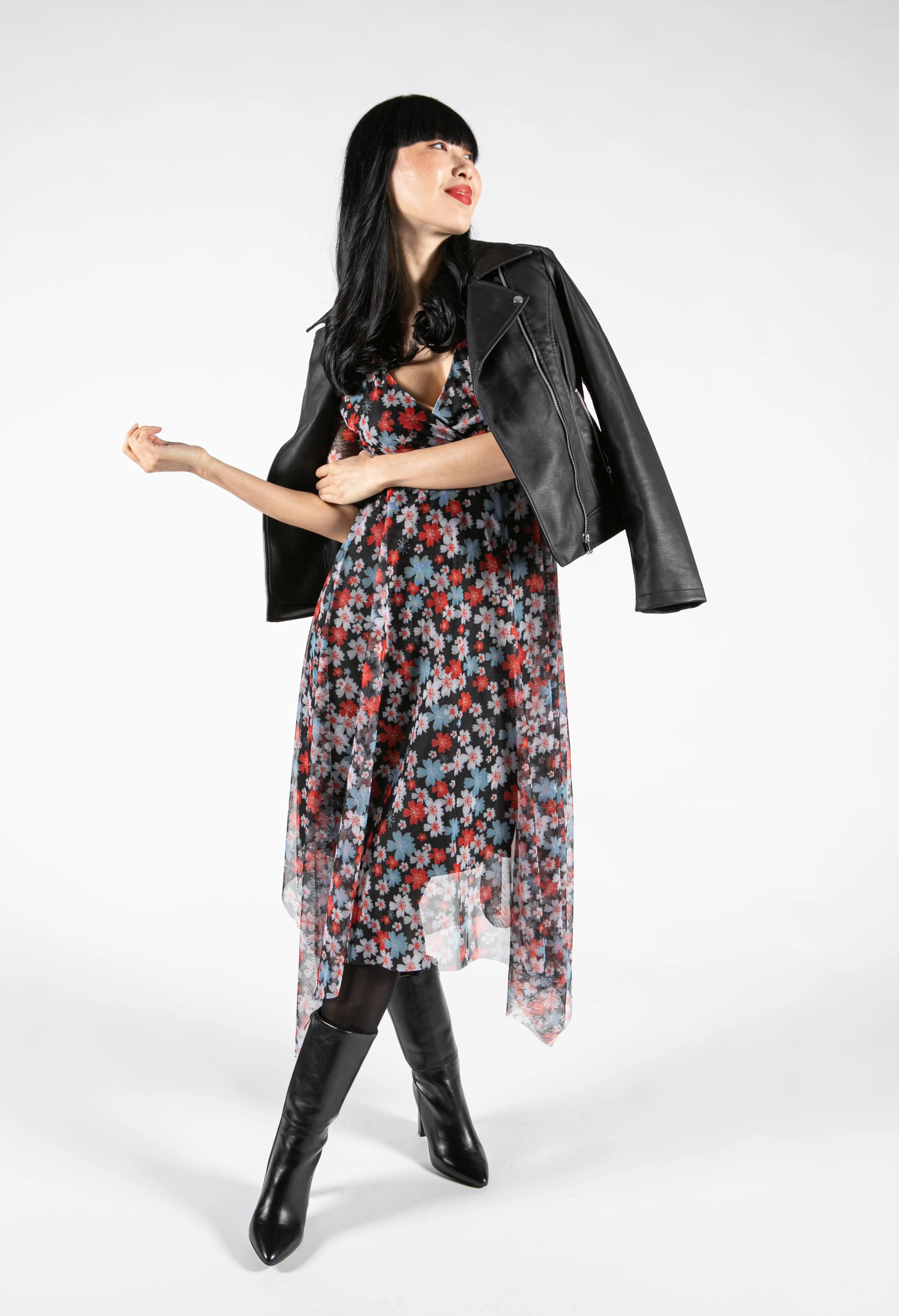 Floral Print Mesh Dress - Image 5