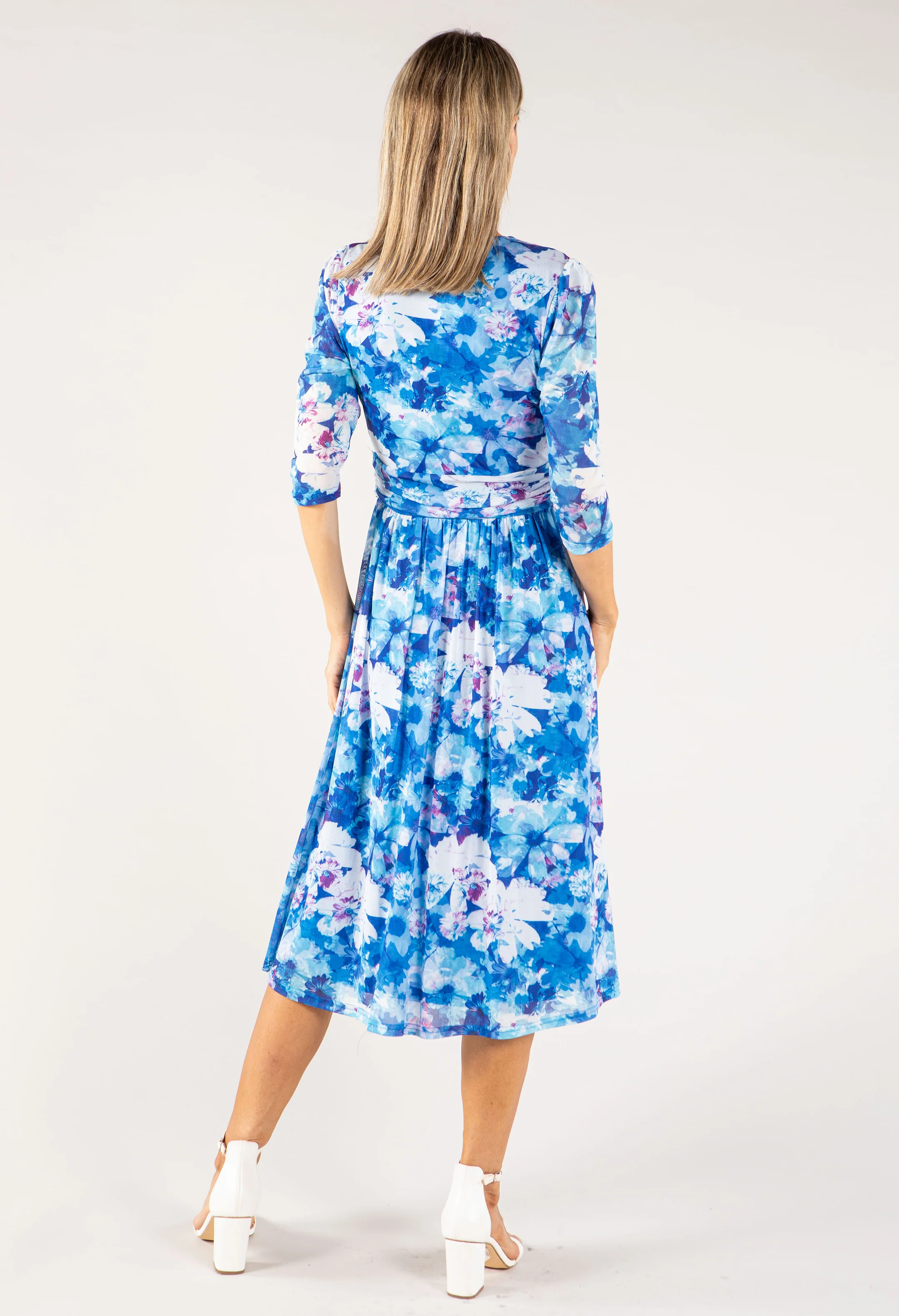 Floral Print Mesh Wrap Dress - Image 4