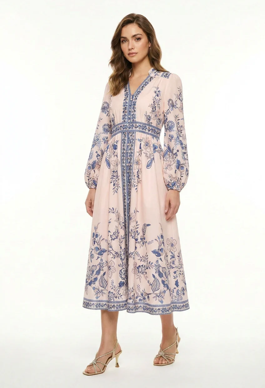 Floral Print Midi Dress - Image 3