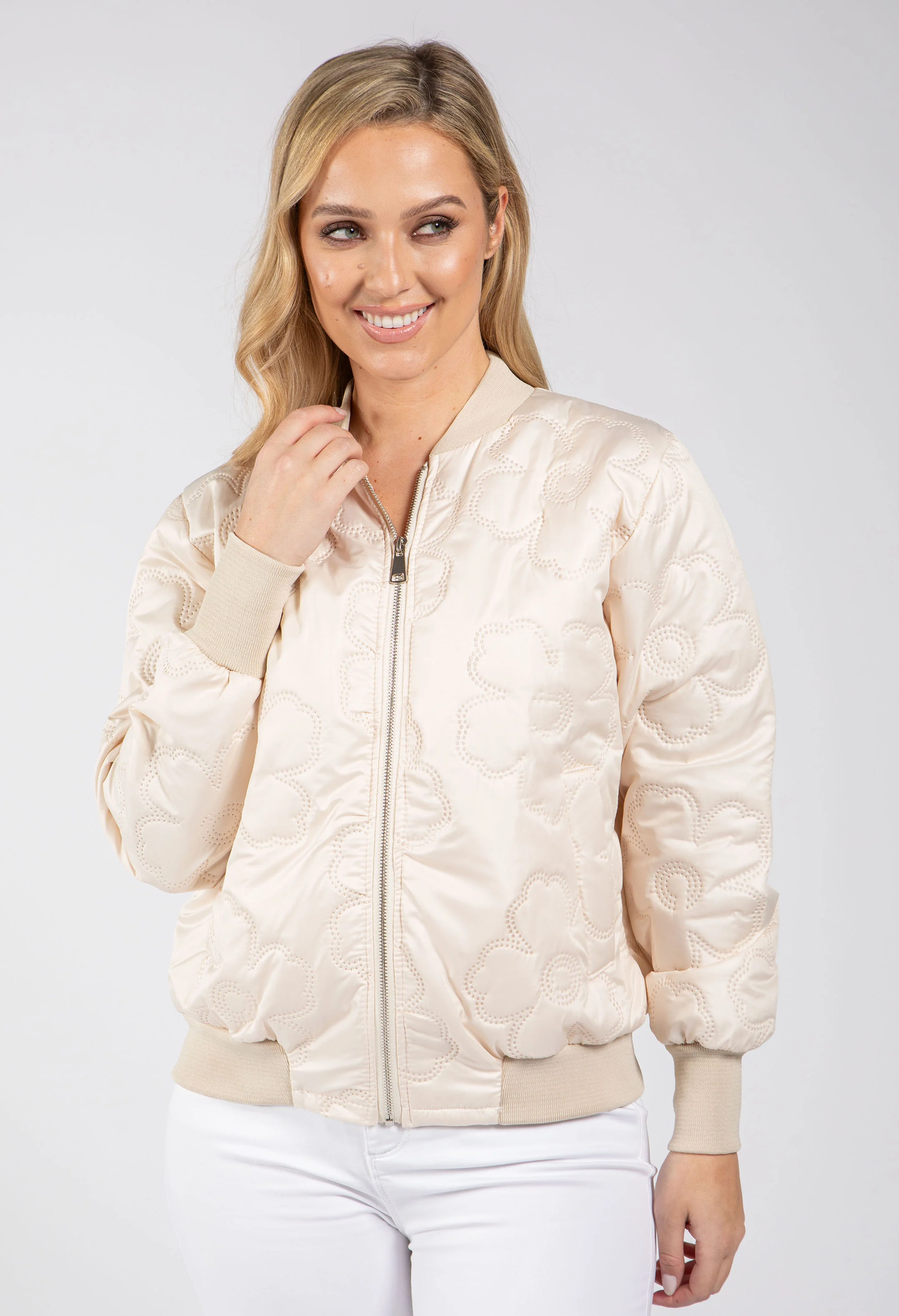 Floral Quilt Bomber Jacket