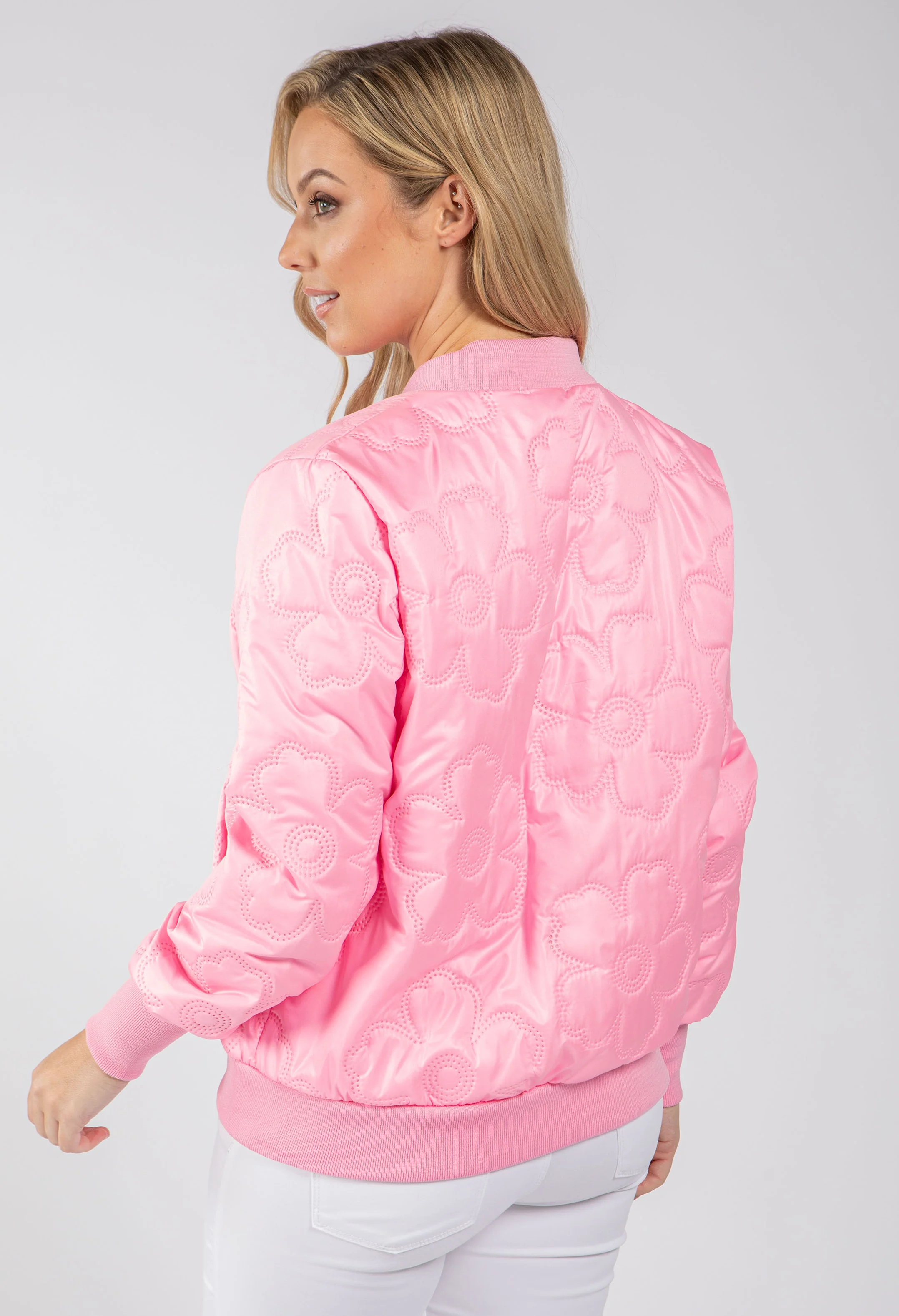 Floral Quilt Bomber Jacket - Image 12