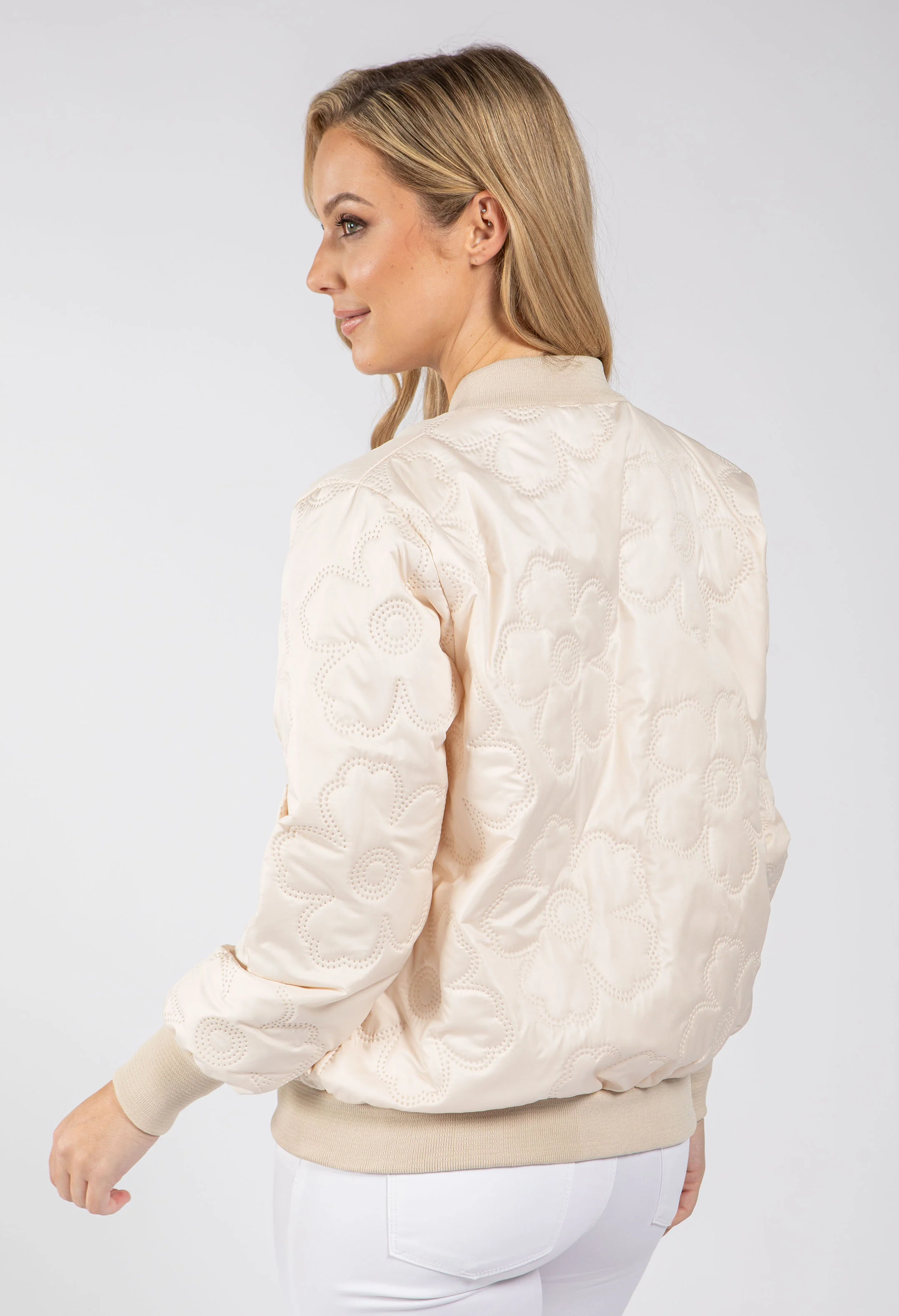 Floral Quilt Bomber Jacket - Image 4