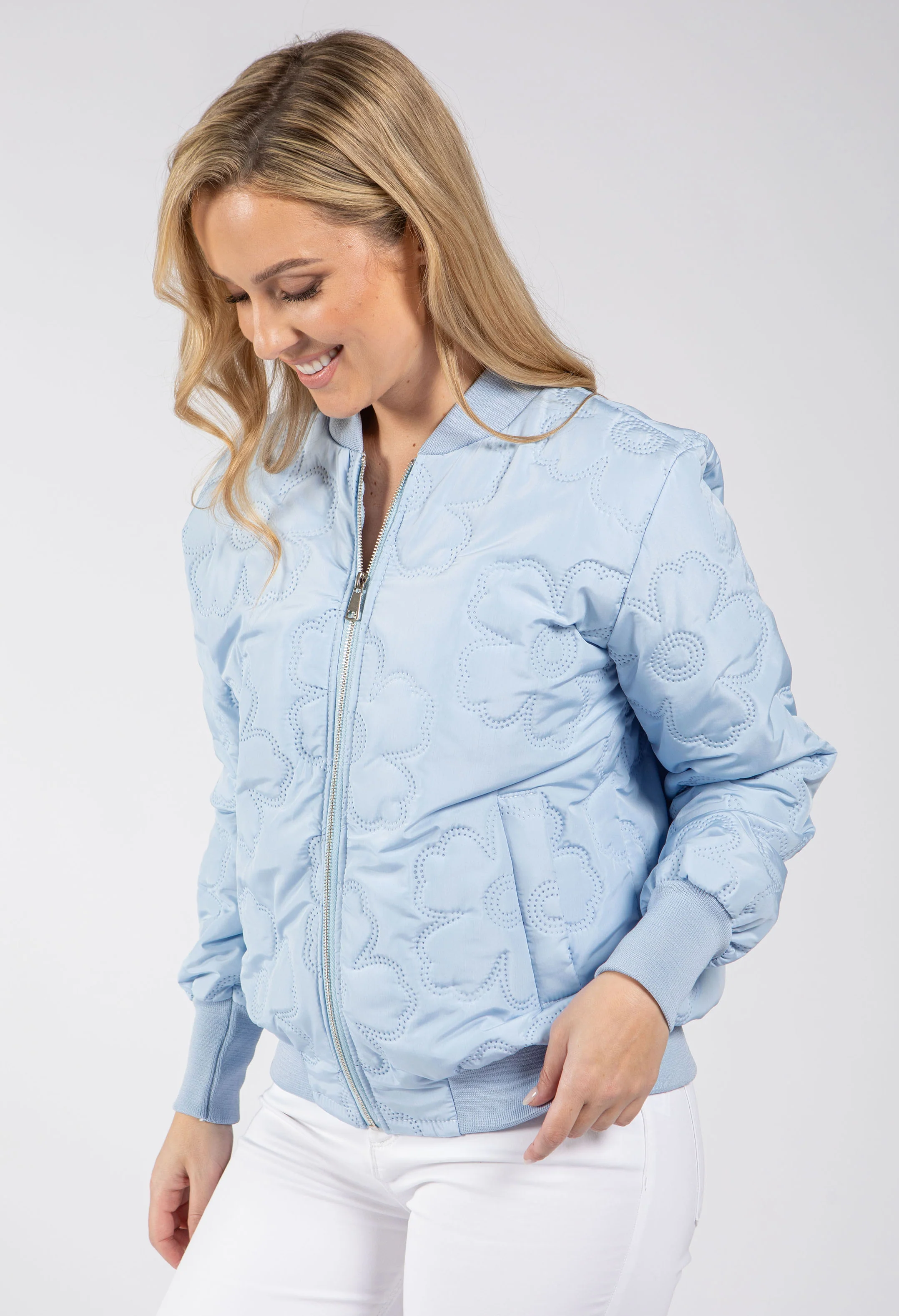 Floral Quilt Bomber Jacket - Image 7