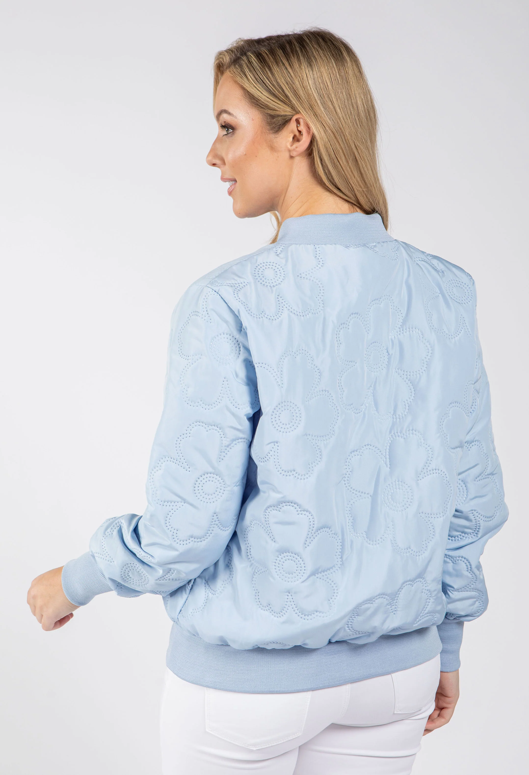 Floral Quilt Bomber Jacket - Image 8