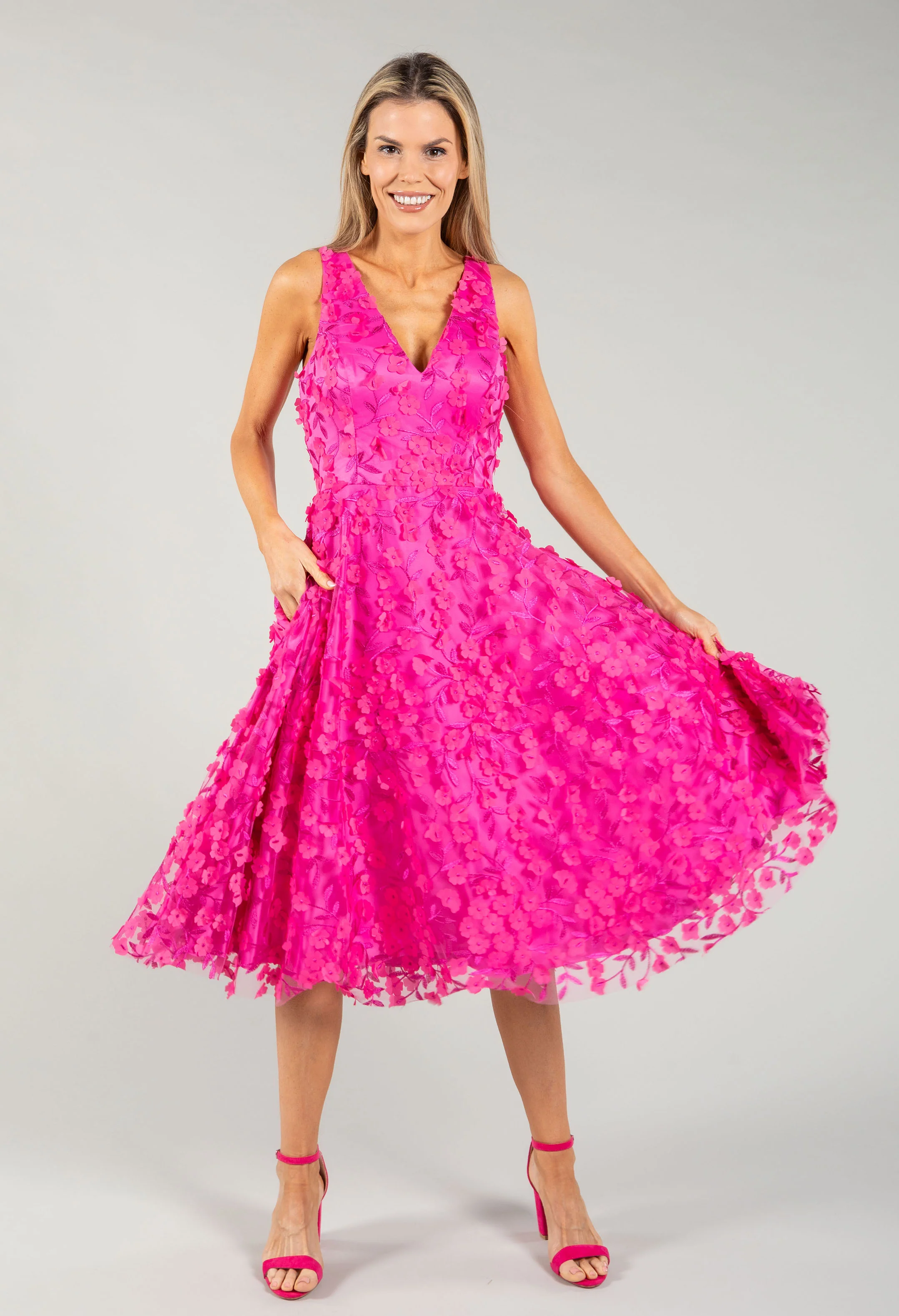 Floral Sleeveless Midi Dress - Image 2