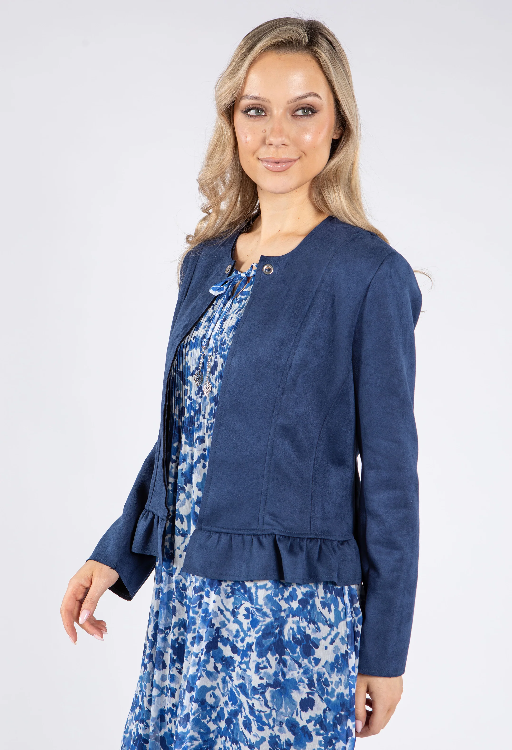 Frill Hem Suedette Jacket - Image 6