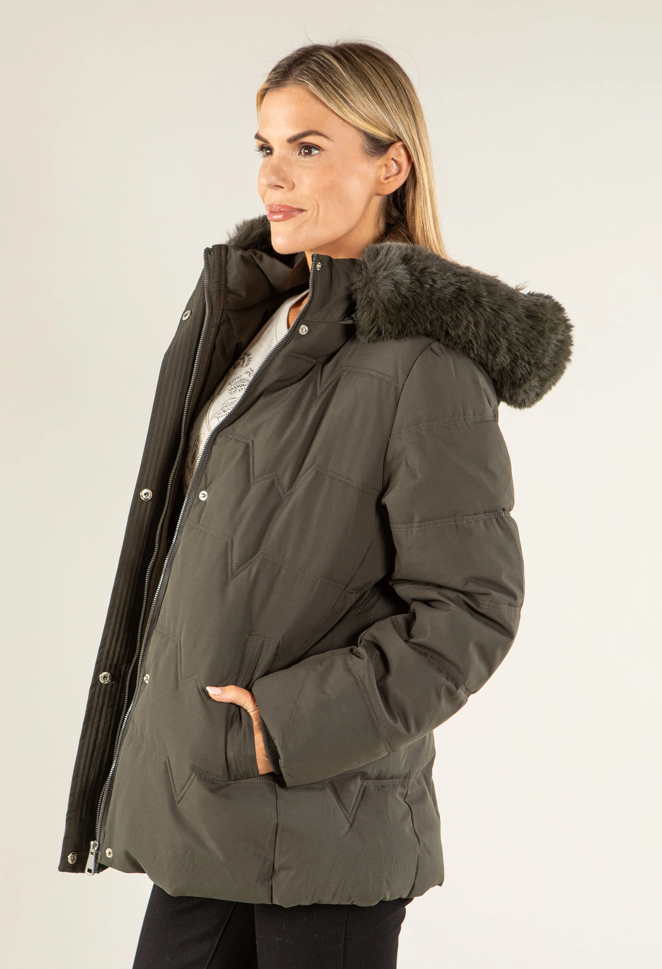 Fur Lined Hooded Coat - Image 11