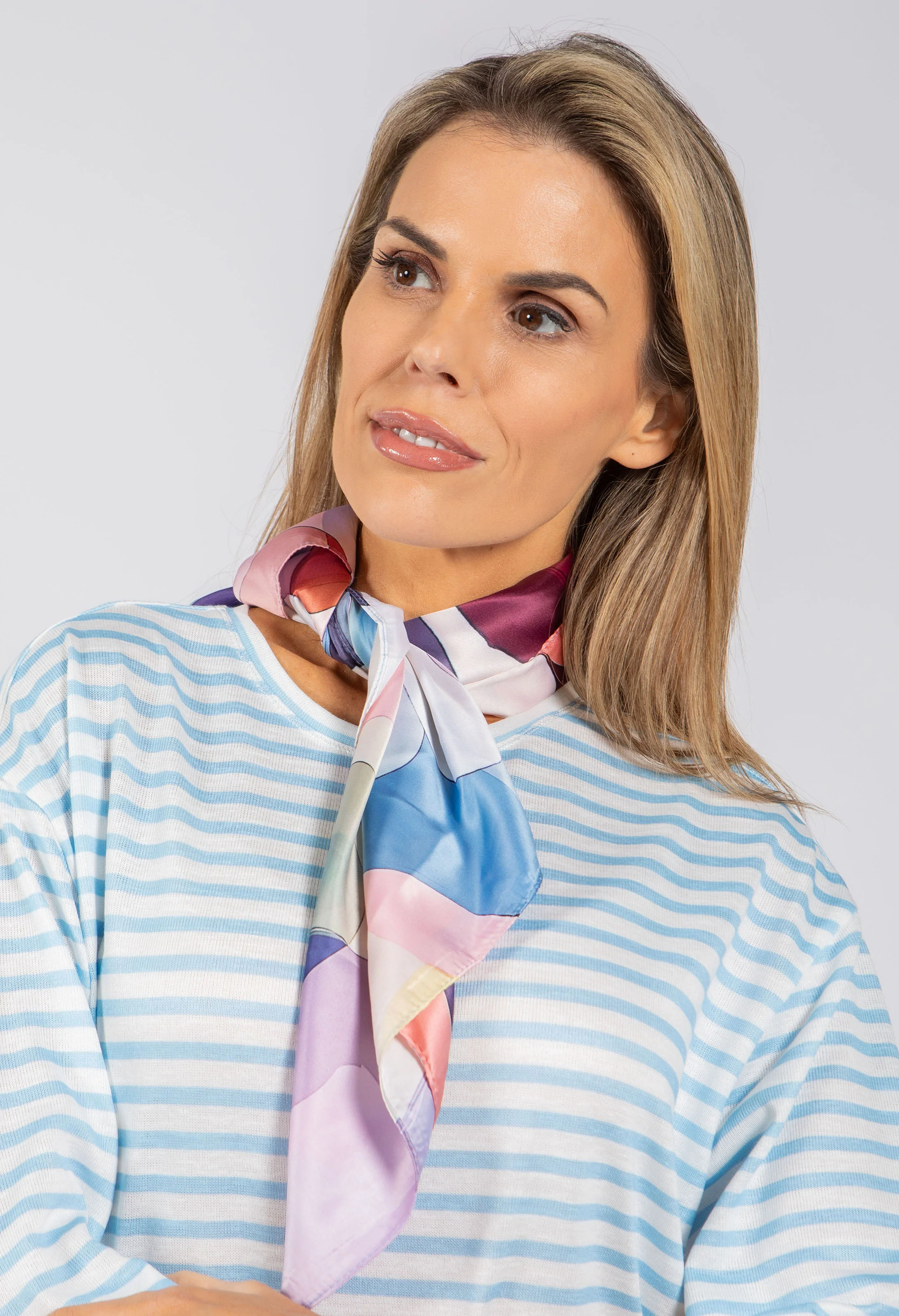 Geometric Print Satin Touch Scarf - Image 2