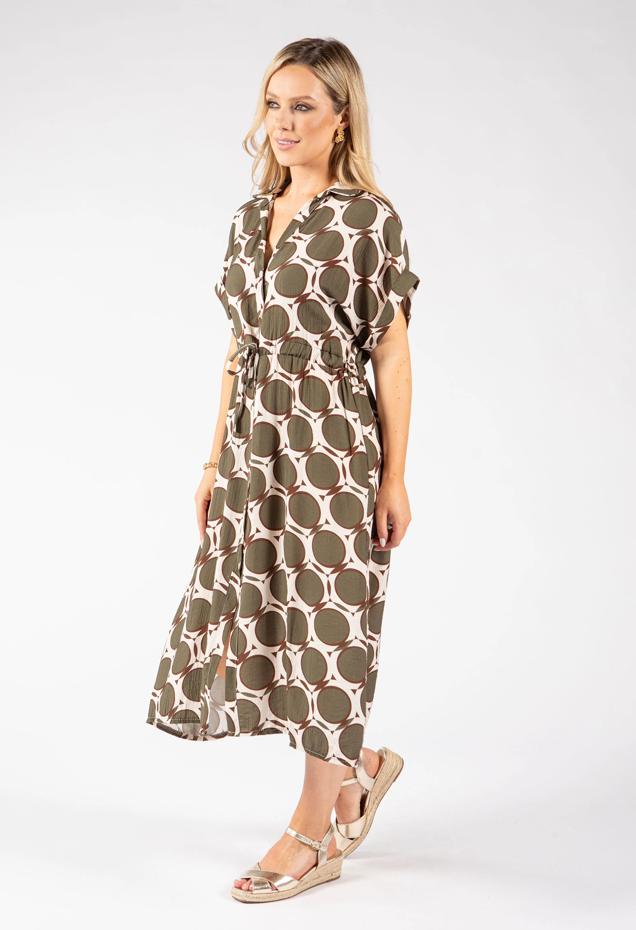 Geometric Print Shirt Dress - Image 3