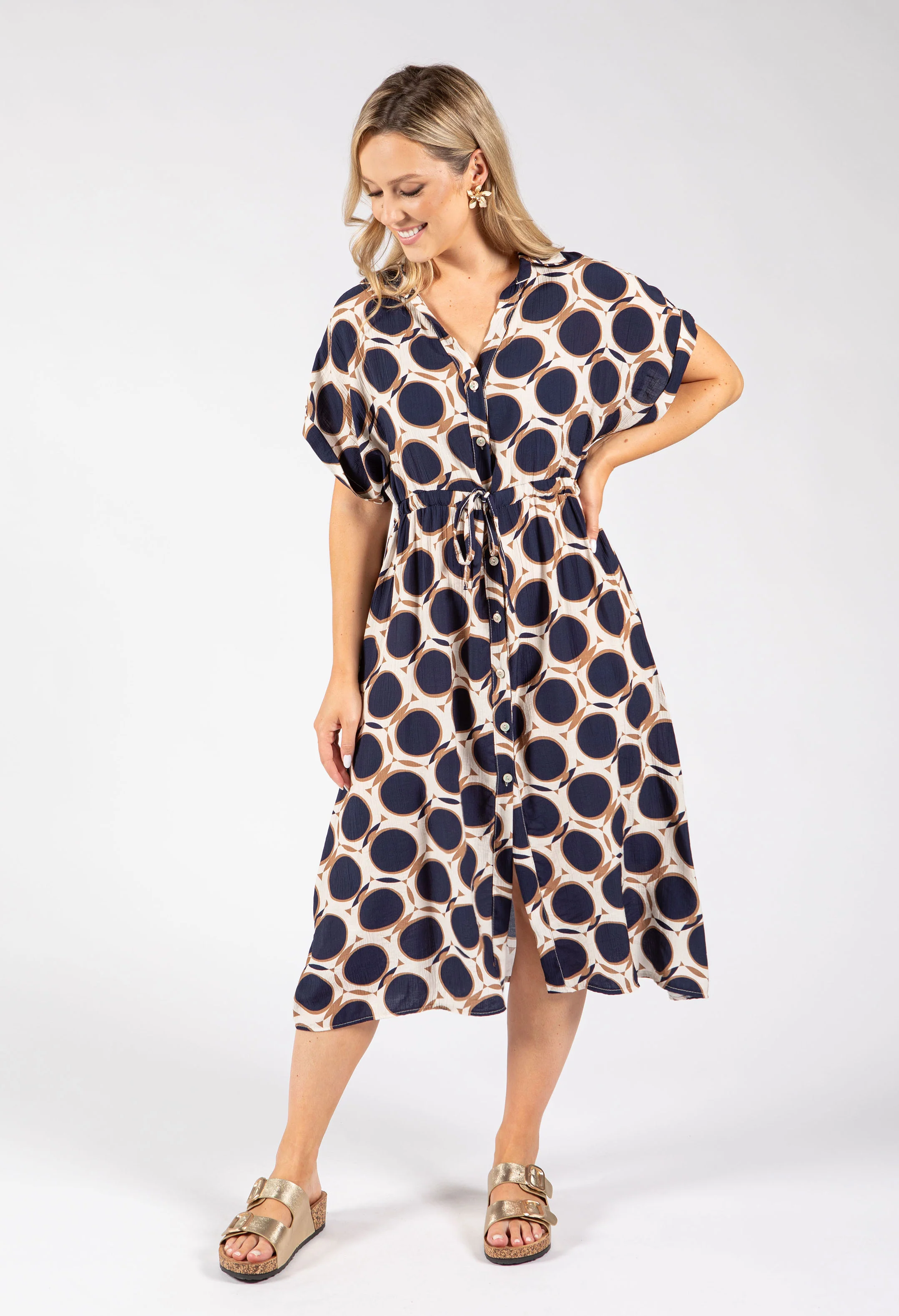 Geometric Print Shirt Dress - Image 9