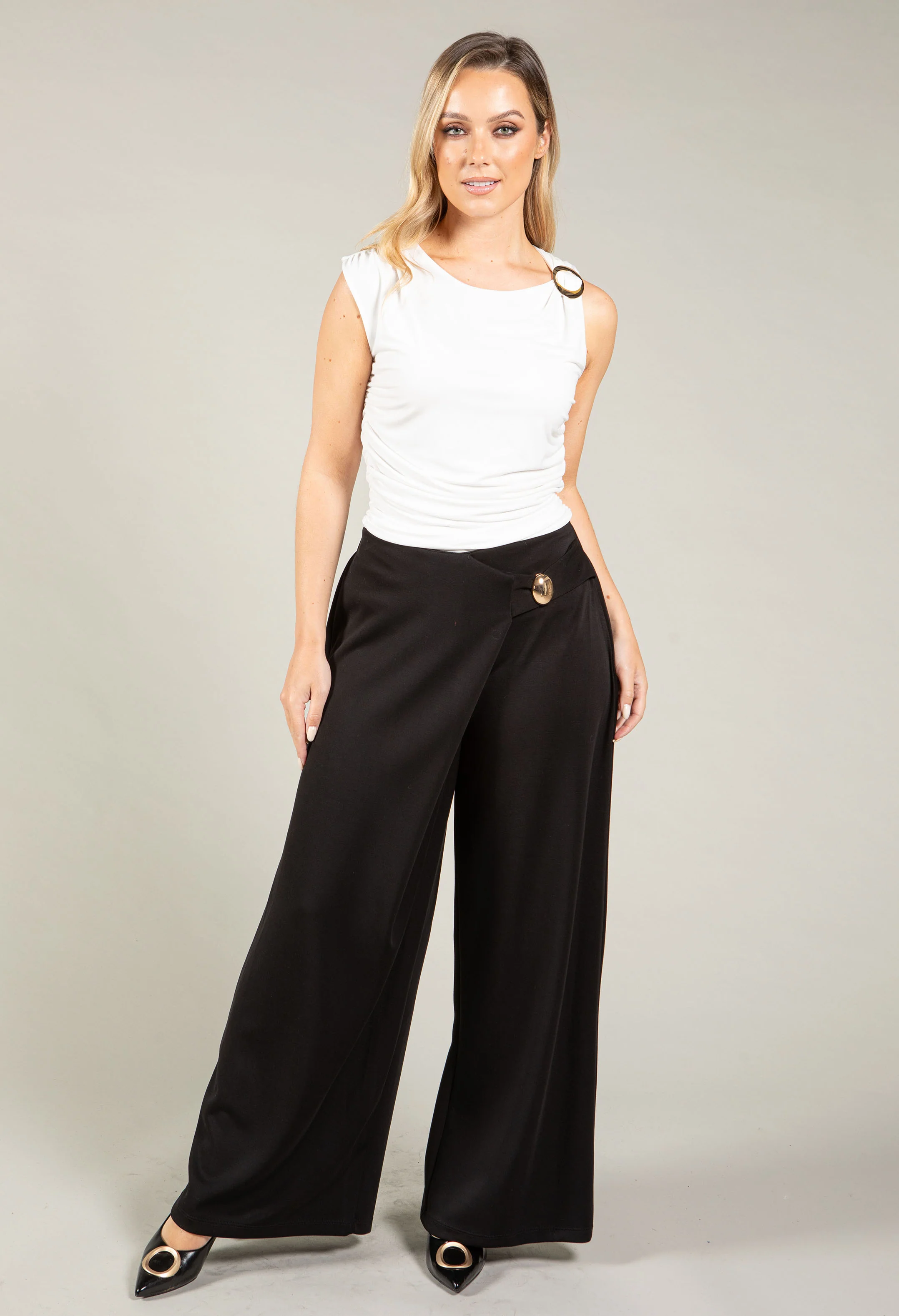Gold Buckle Sleeveless Top - Image 10