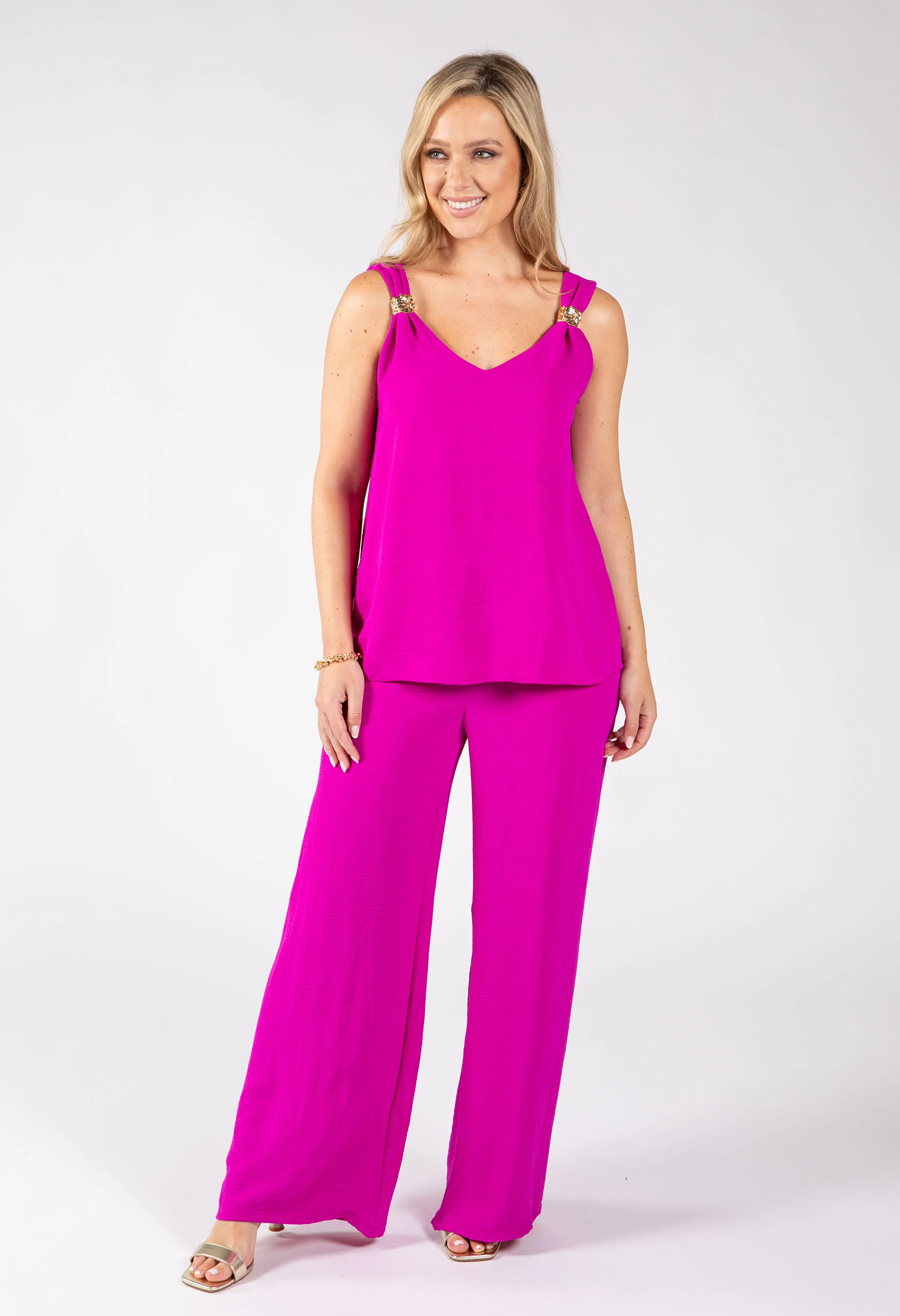 Cleo Gold Detail Sleeveless Co-Ord - Image 10