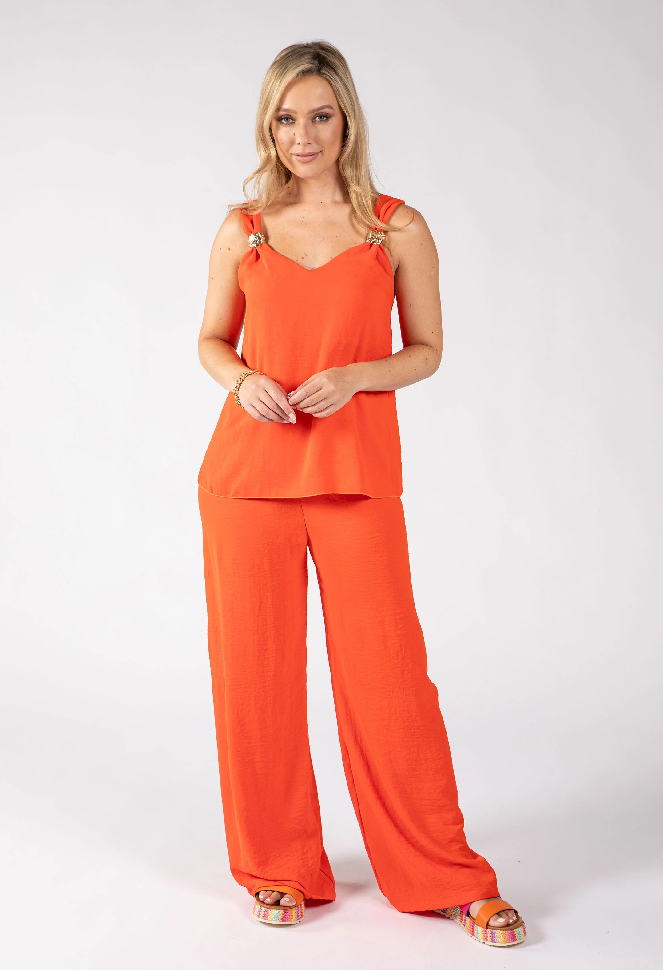 Cleo Gold Detail Sleeveless Co-Ord - Image 19