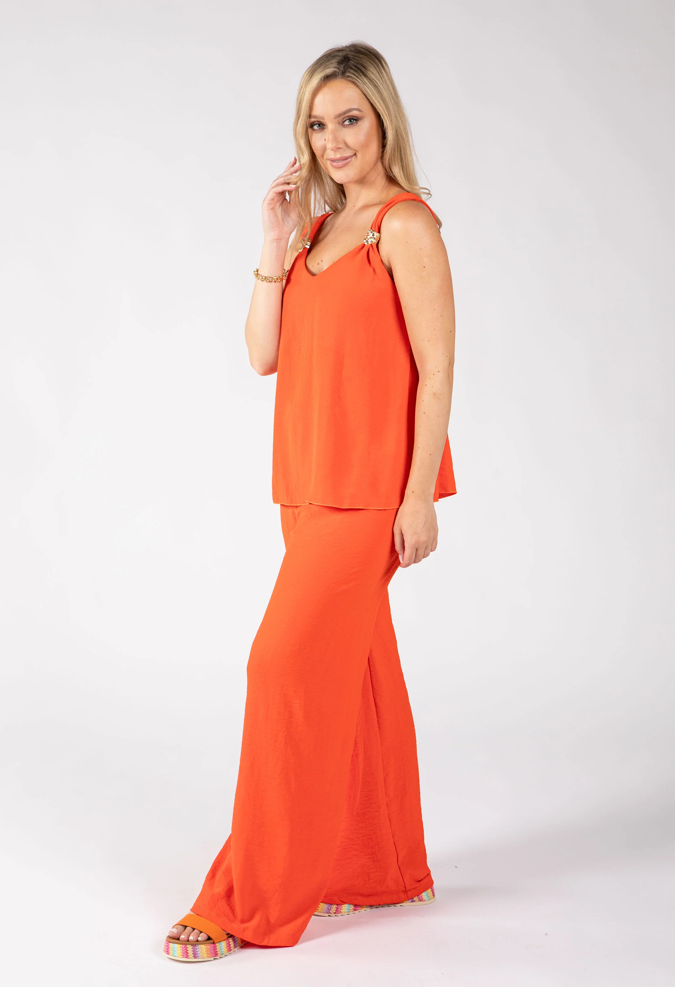 Cleo Gold Detail Sleeveless Co-Ord - Image 21