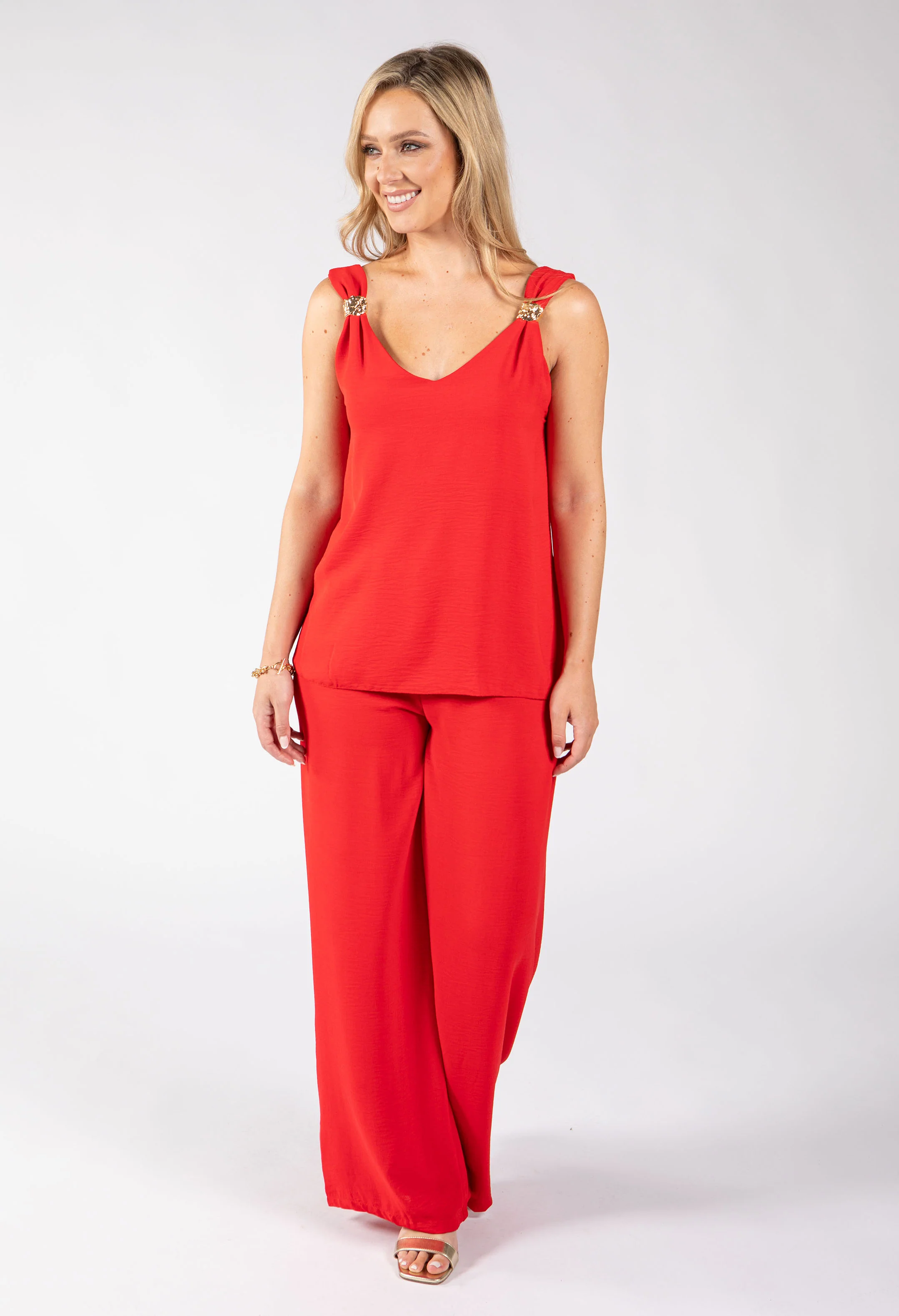 Cleo Gold Detail Sleeveless Co-Ord - Image 23
