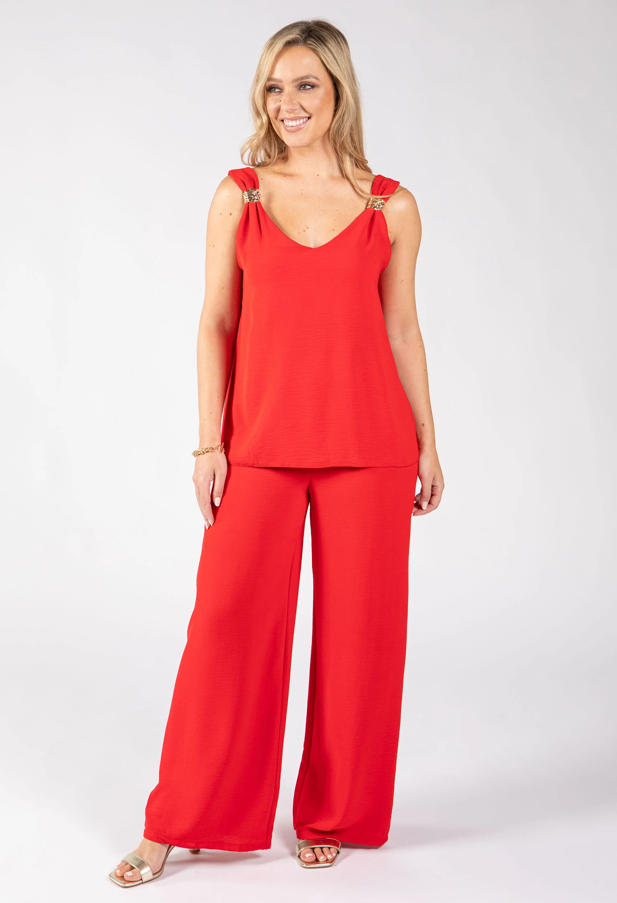 Cleo Gold Detail Sleeveless Co-Ord - Image 24