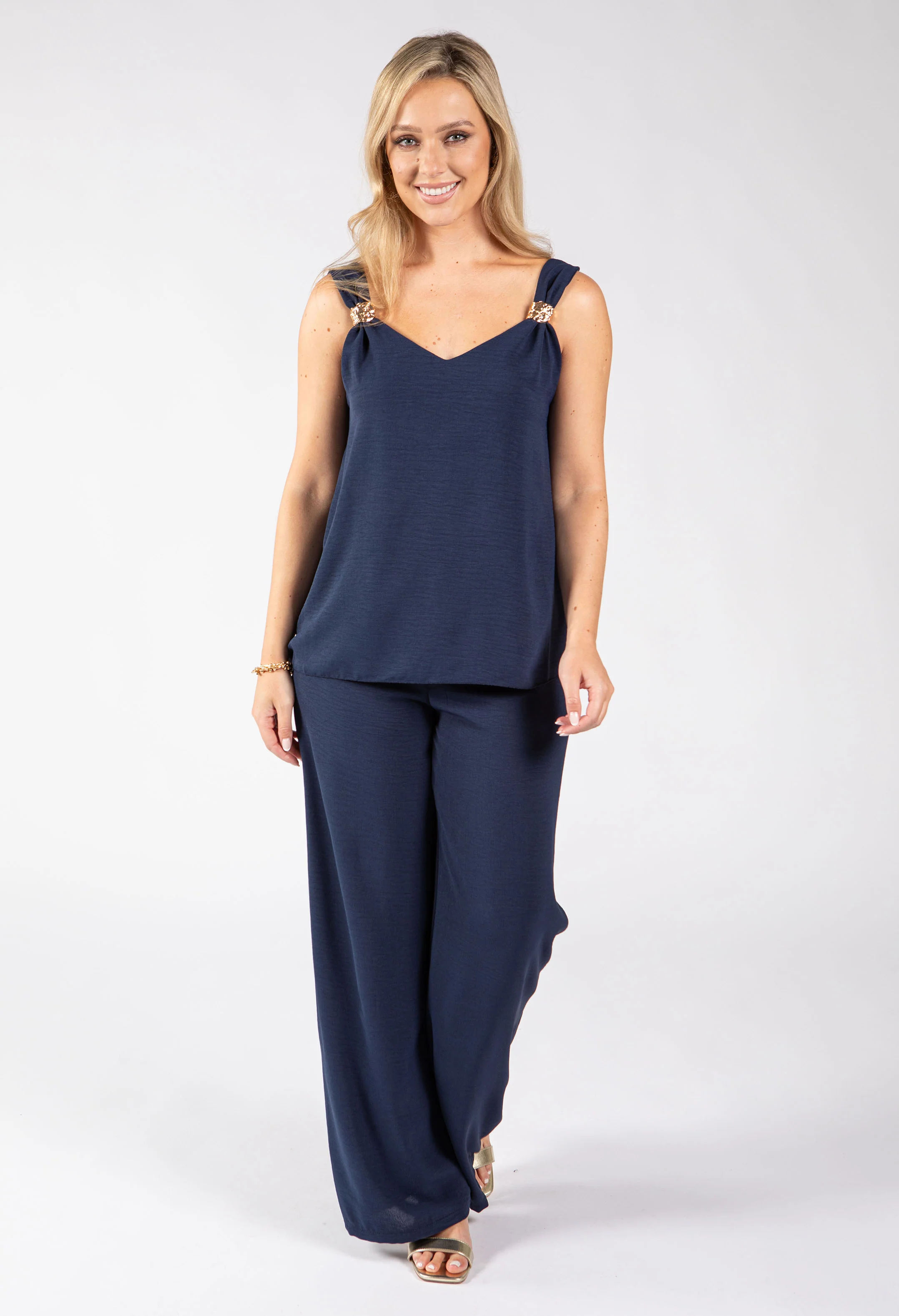 Cleo Gold Detail Sleeveless Co-Ord - Image 3