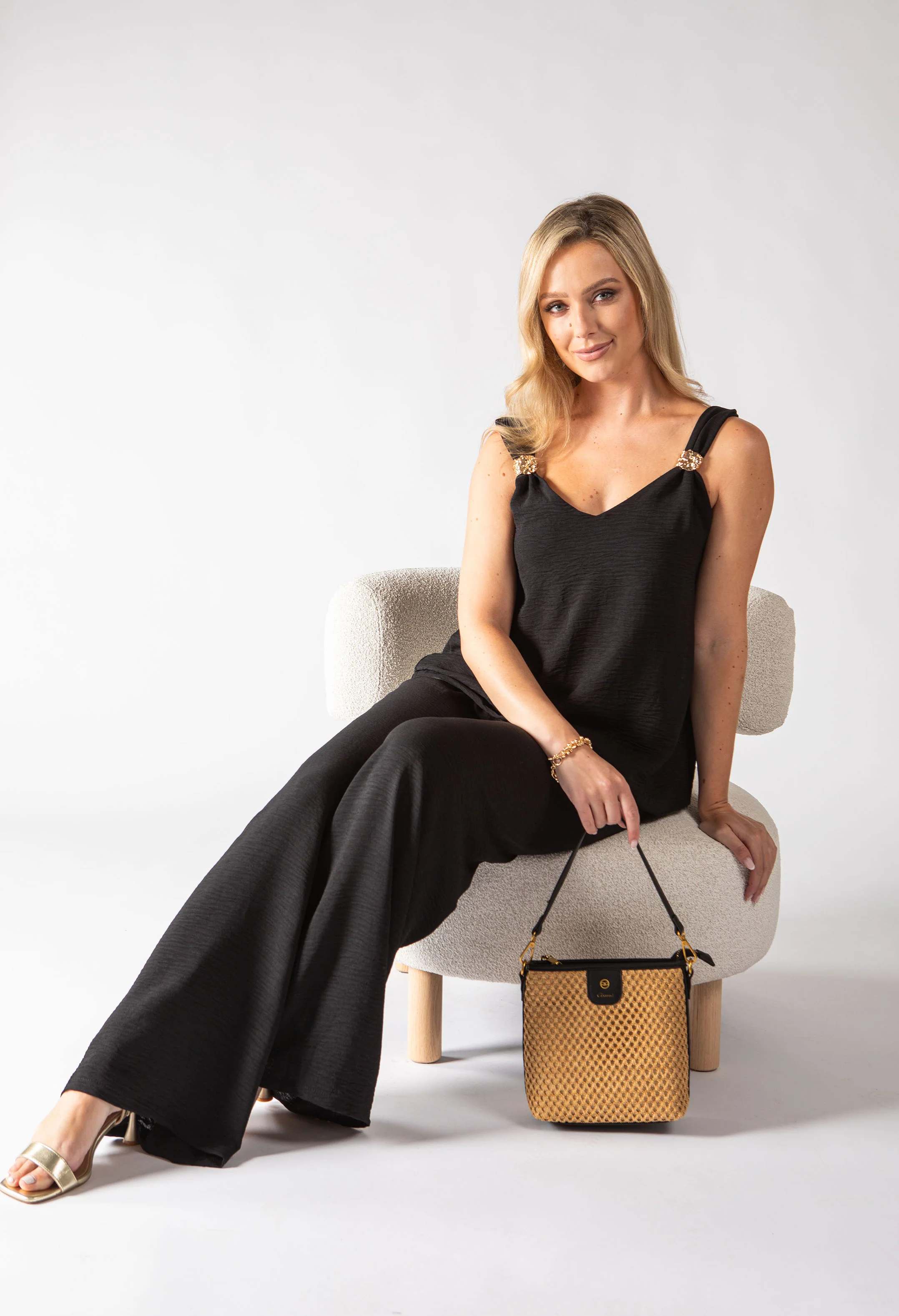 Cleo Gold Detail Sleeveless Co-Ord - Image 7