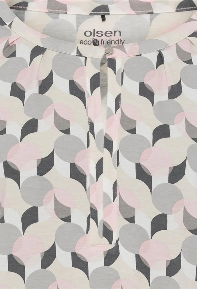 Graphic Print Top with Slip Neckline - Image 2