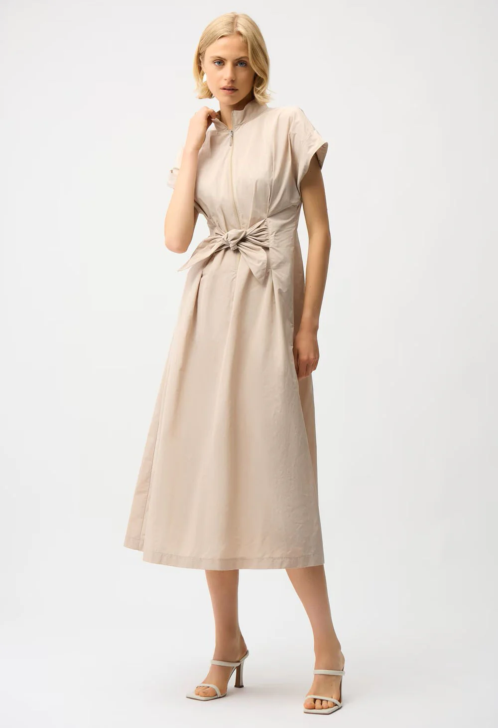High-neck Midi Wrap Dress - Image 3
