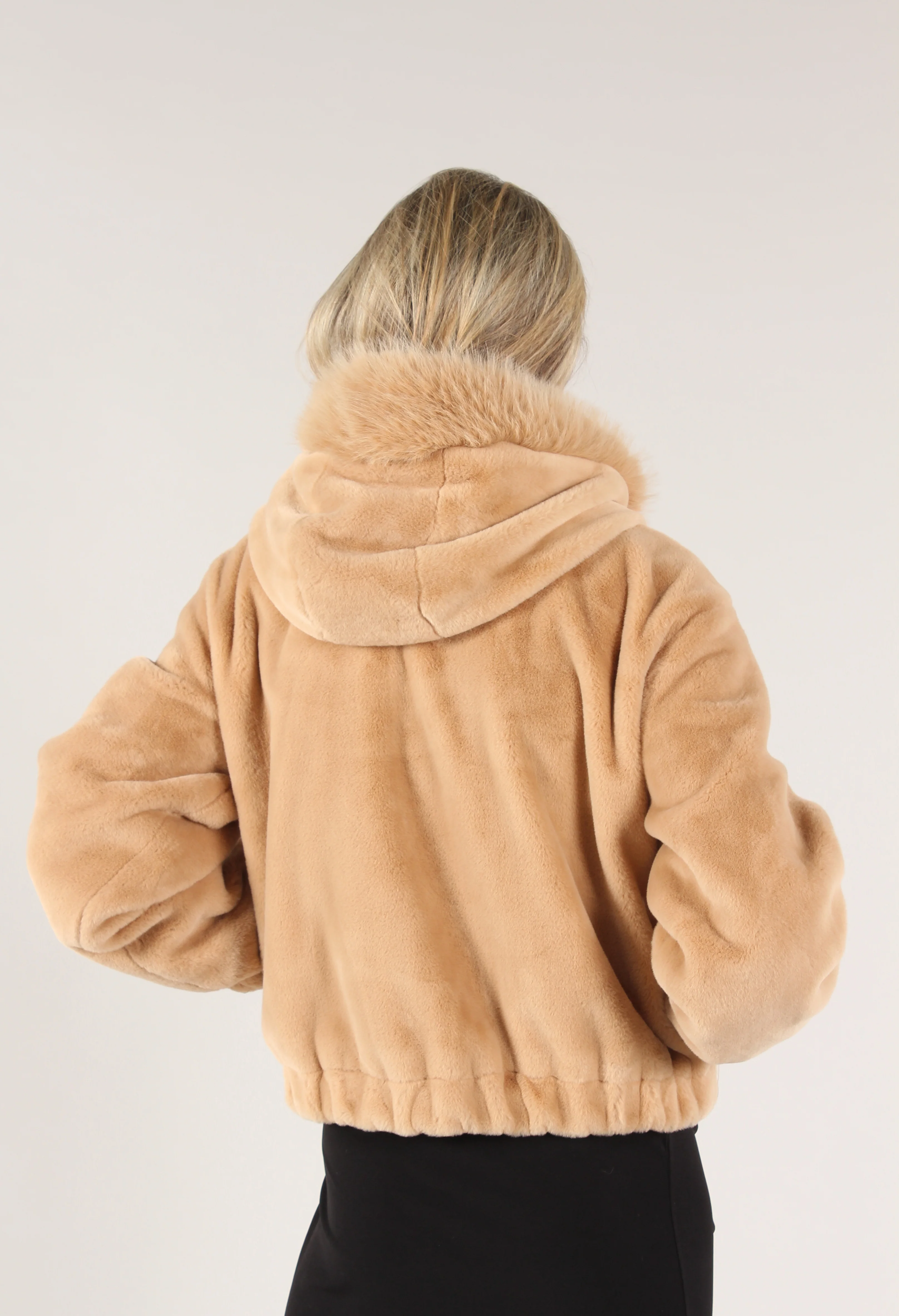 Hooded Faux Fur Coat - Image 6