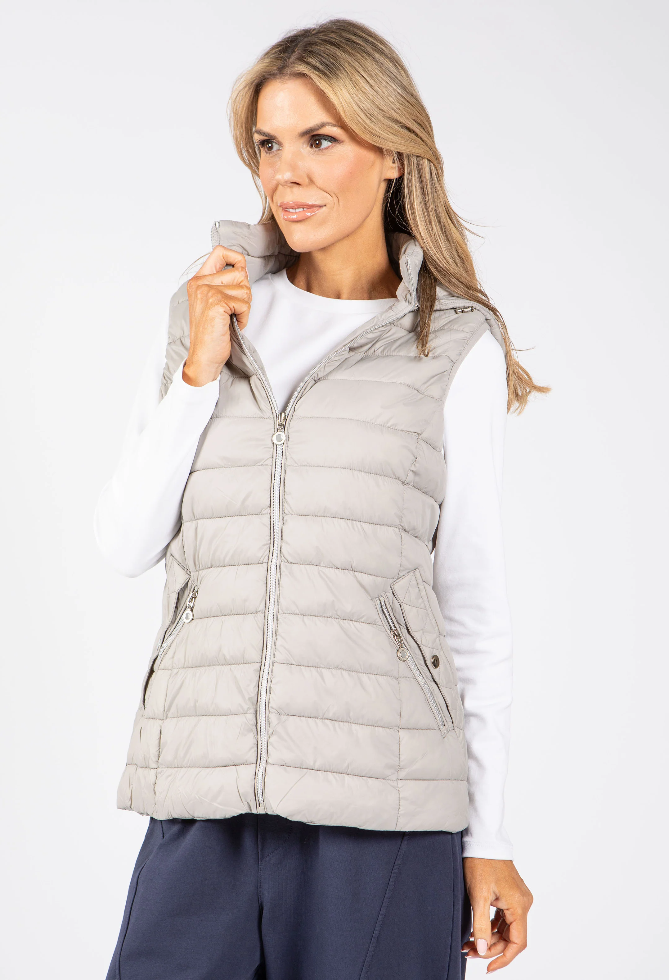 Hooded Quilted Gilet - Image 11