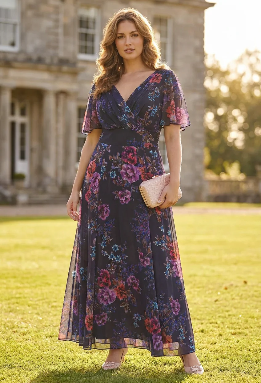 Isabelle Curve+ Float Sleeve Maxi Dress