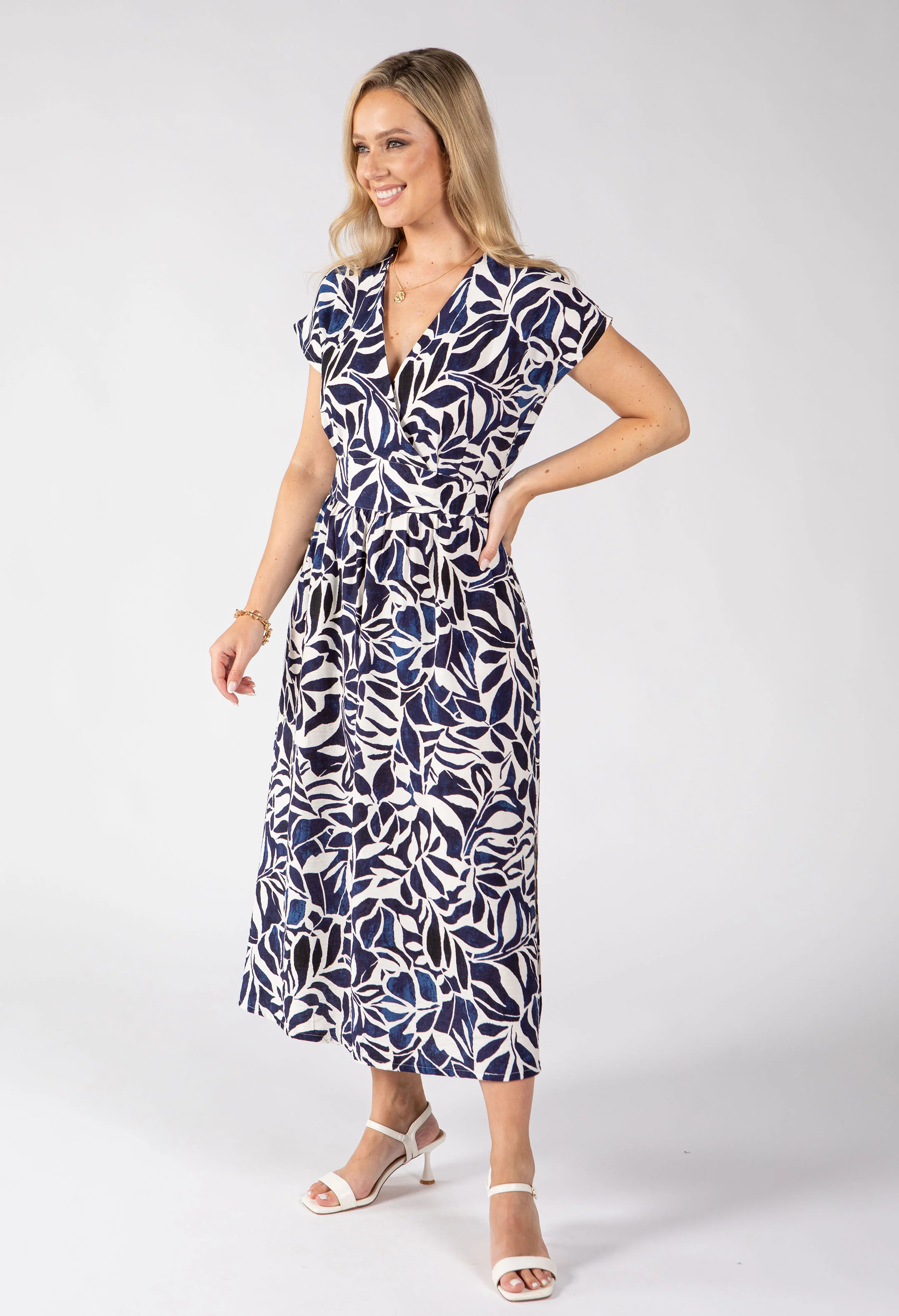 Kiki Leaf Print Midi Dress - Image 10