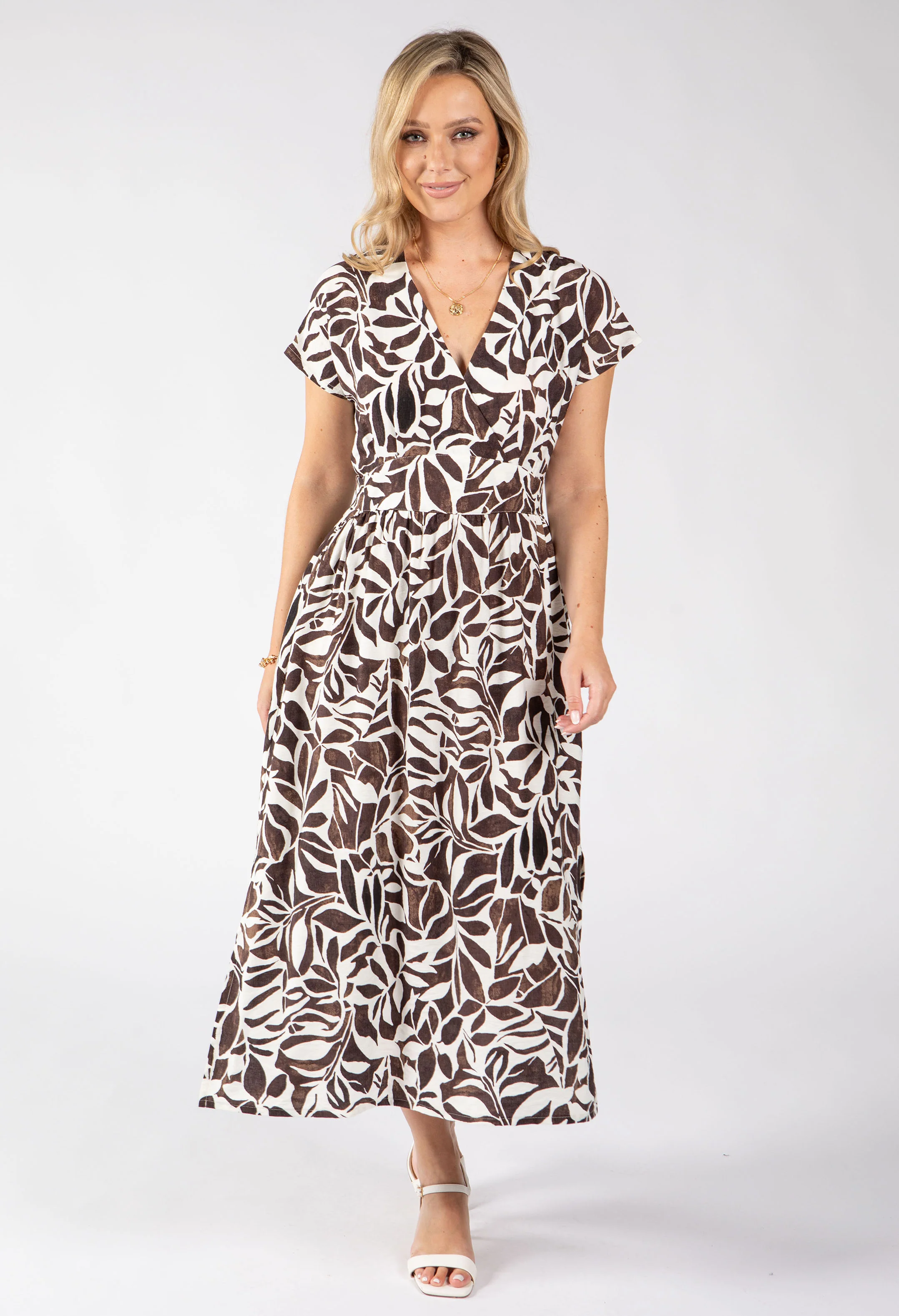 Kiki Leaf Print Midi Dress - Image 3