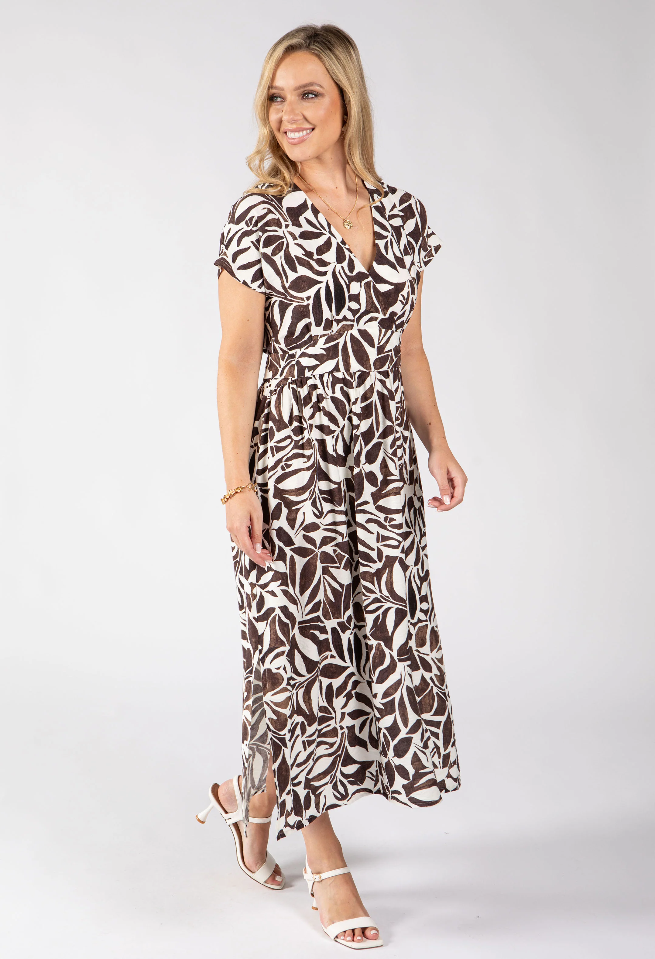Kiki Leaf Print Midi Dress - Image 5