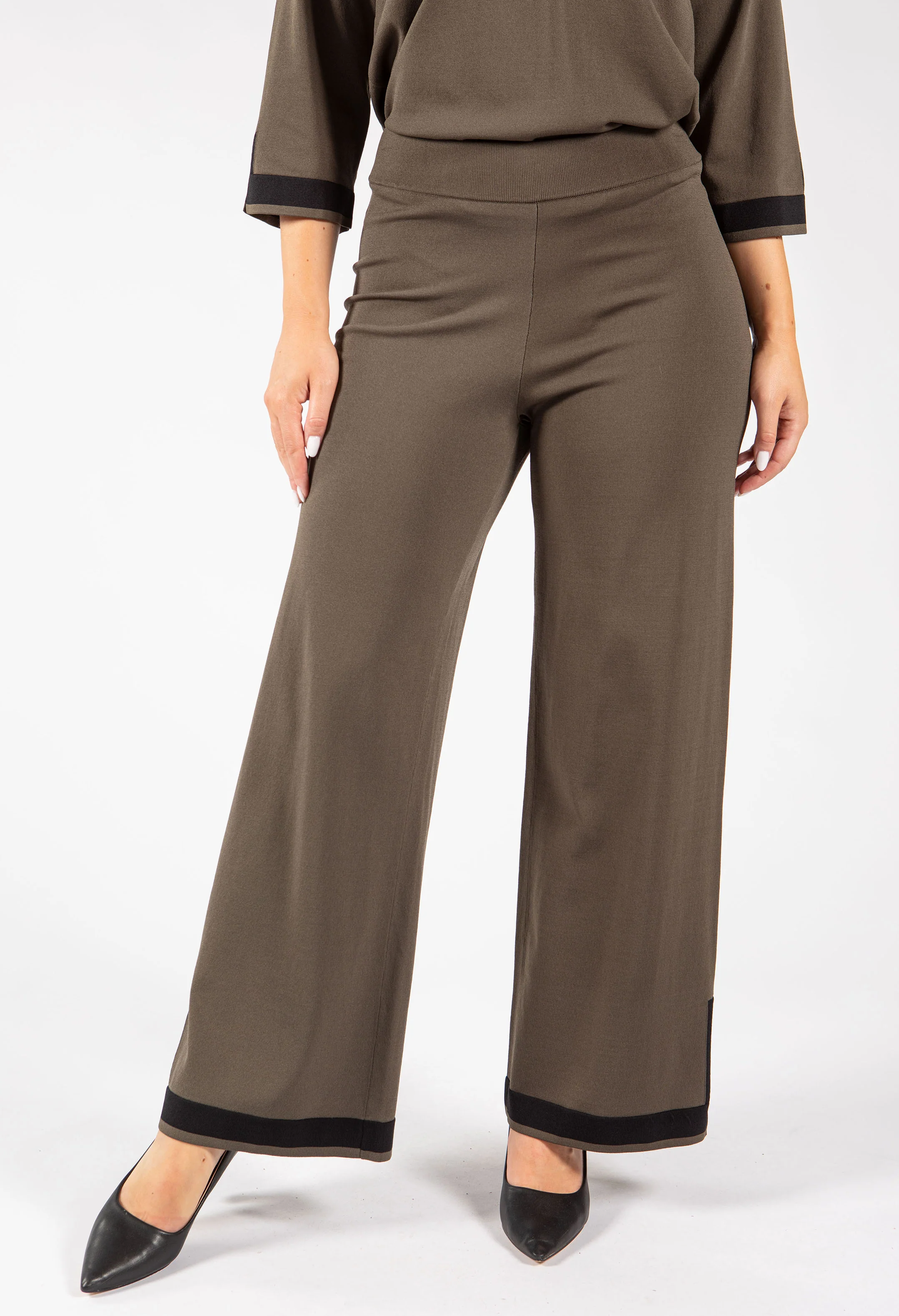Knit Colour Block Culotte Pant - Image 2