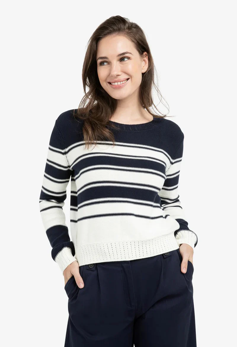 Knitted sweater with stripes and long sleeves - Image 2