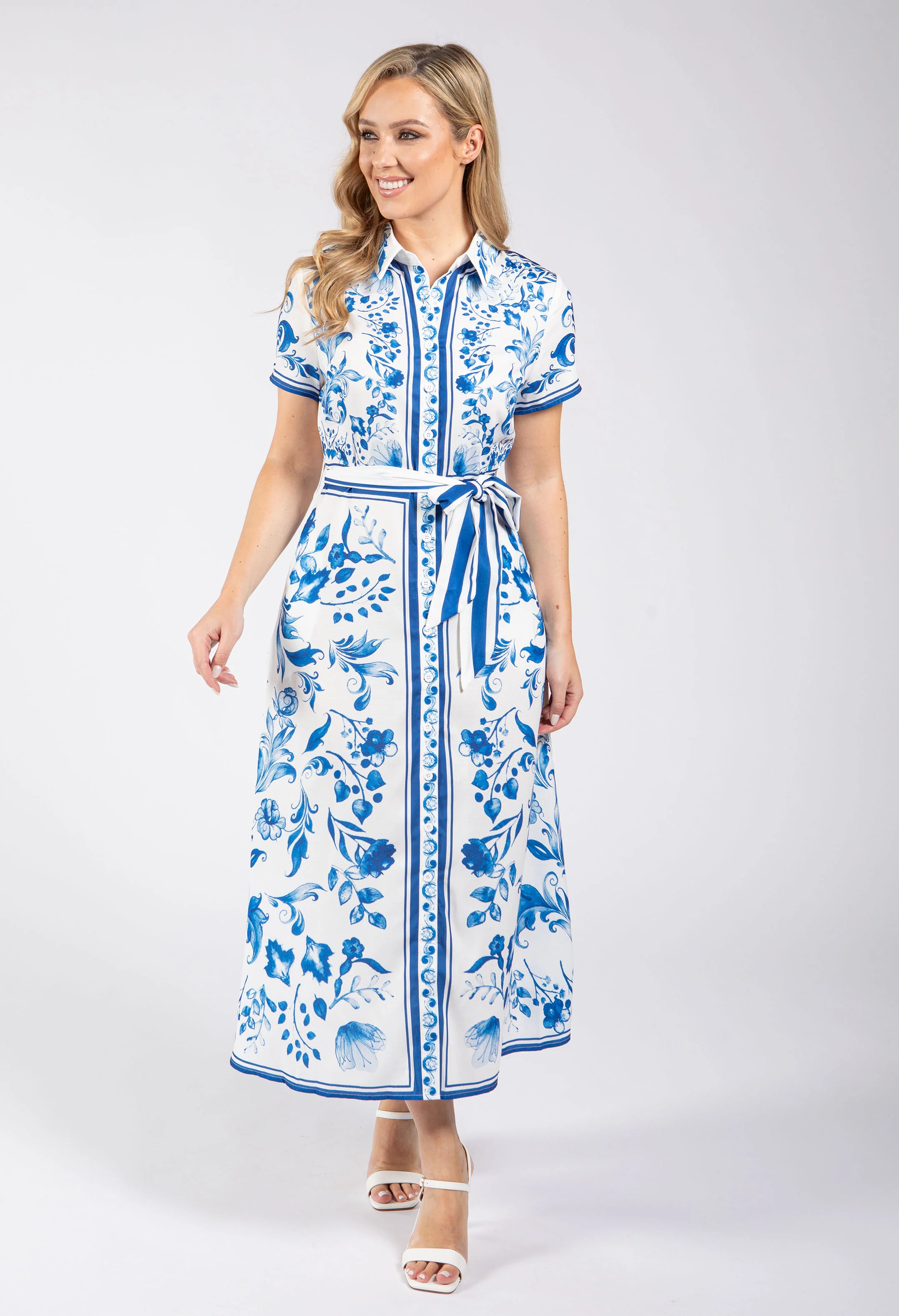Leaf Print Shirt Dress - Image 2