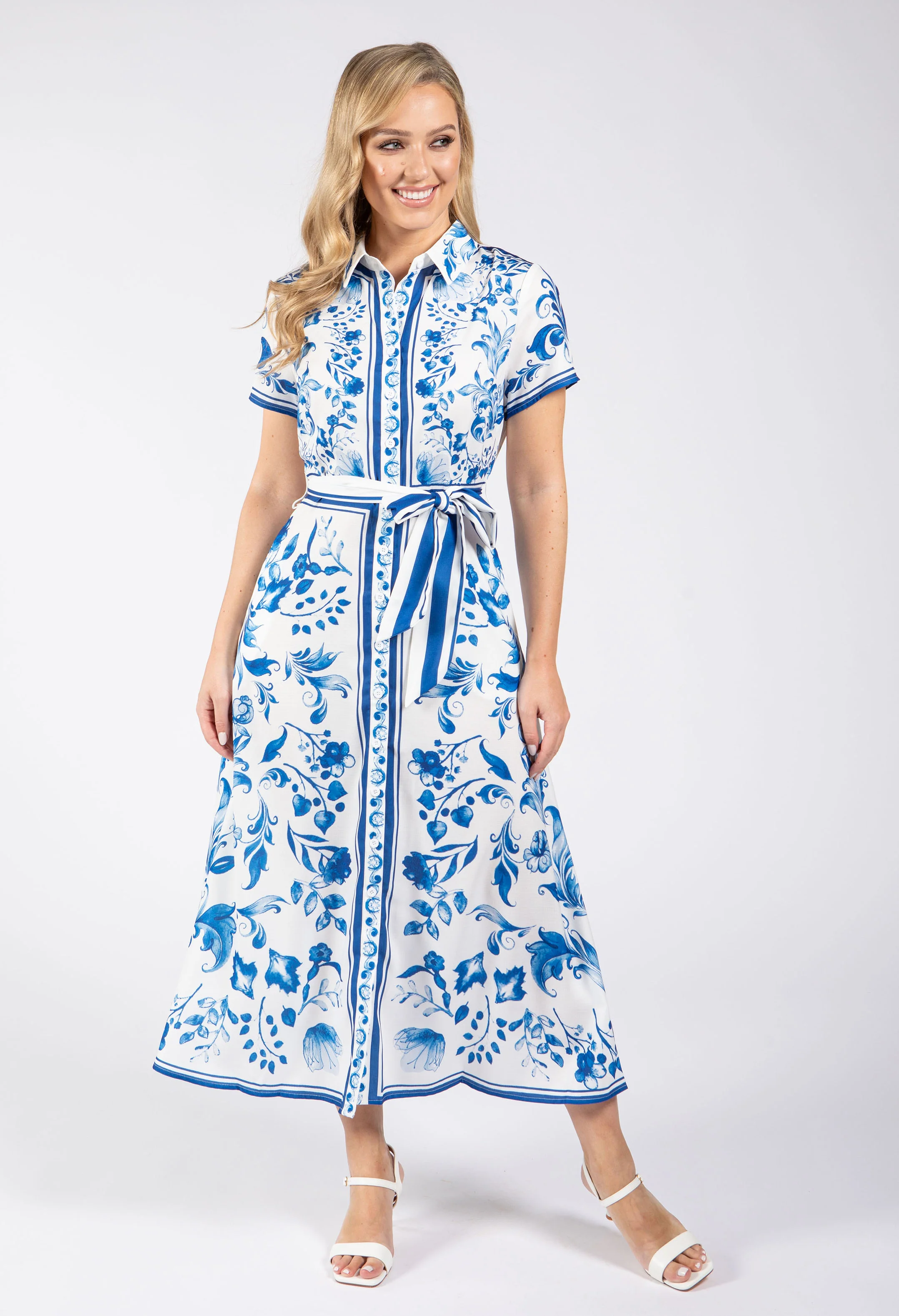 Leaf Print Shirt Dress - Image 4