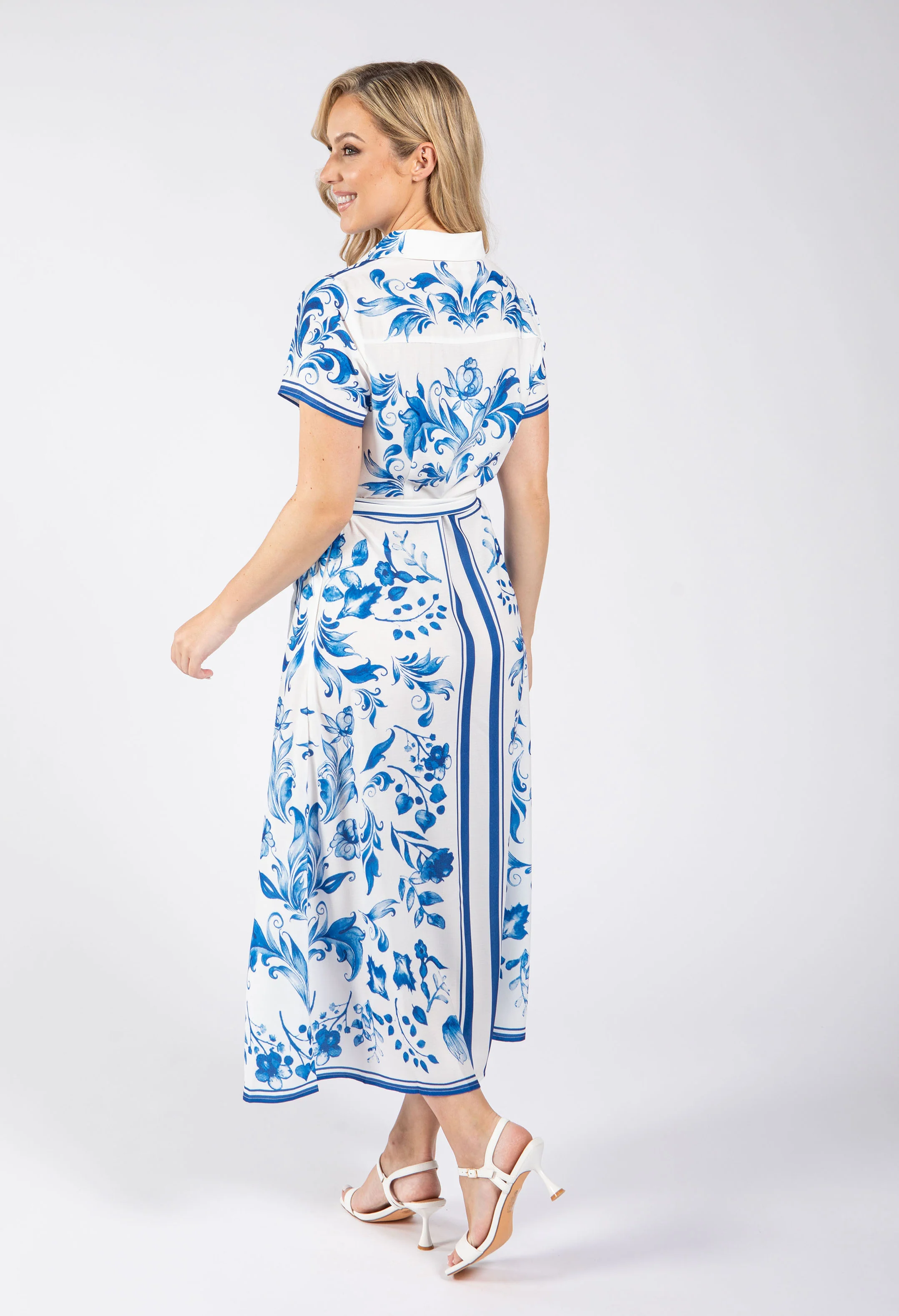 Leaf Print Shirt Dress - Image 5