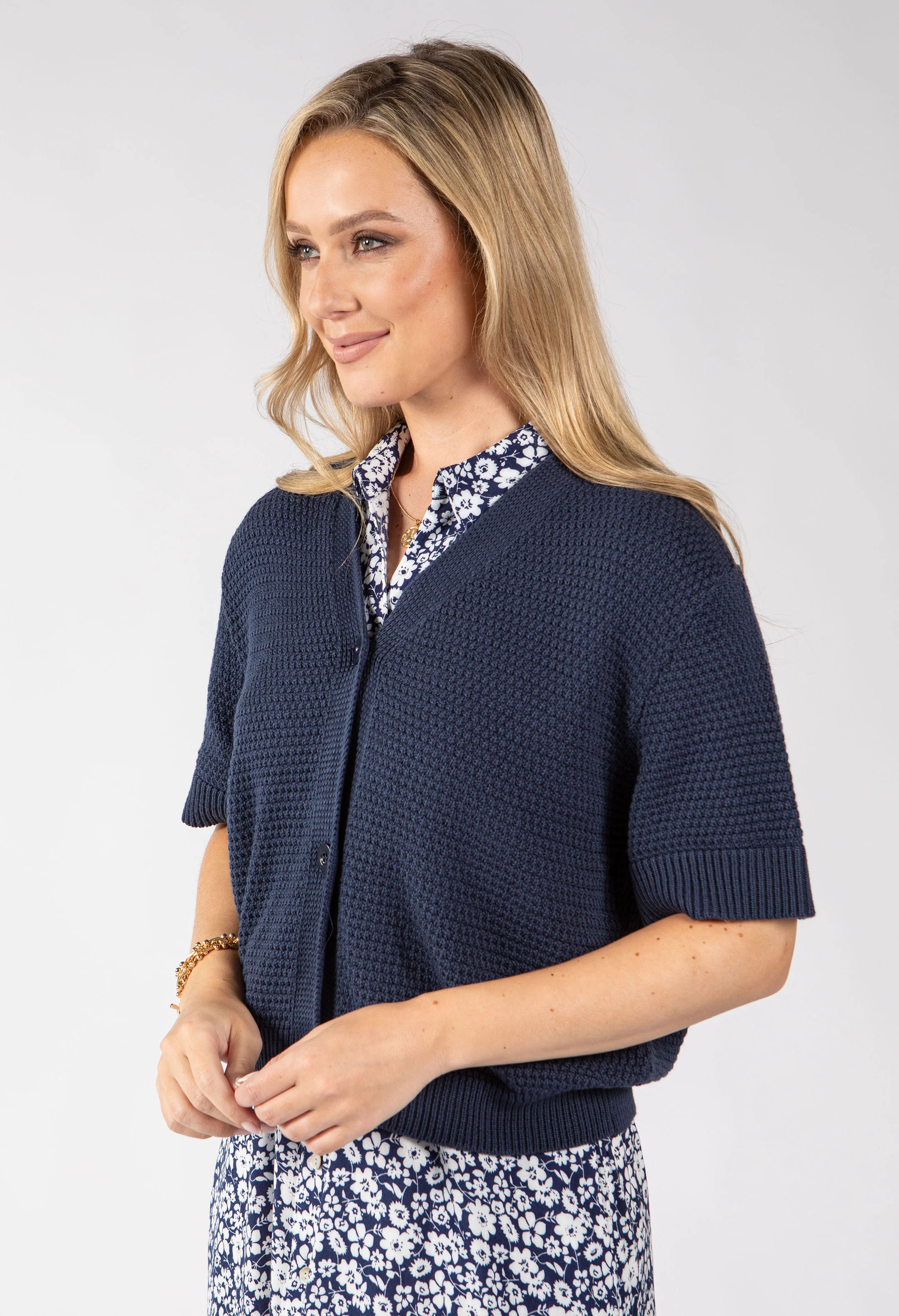 Lena Short Sleeve Knit Cardigan - Image 3