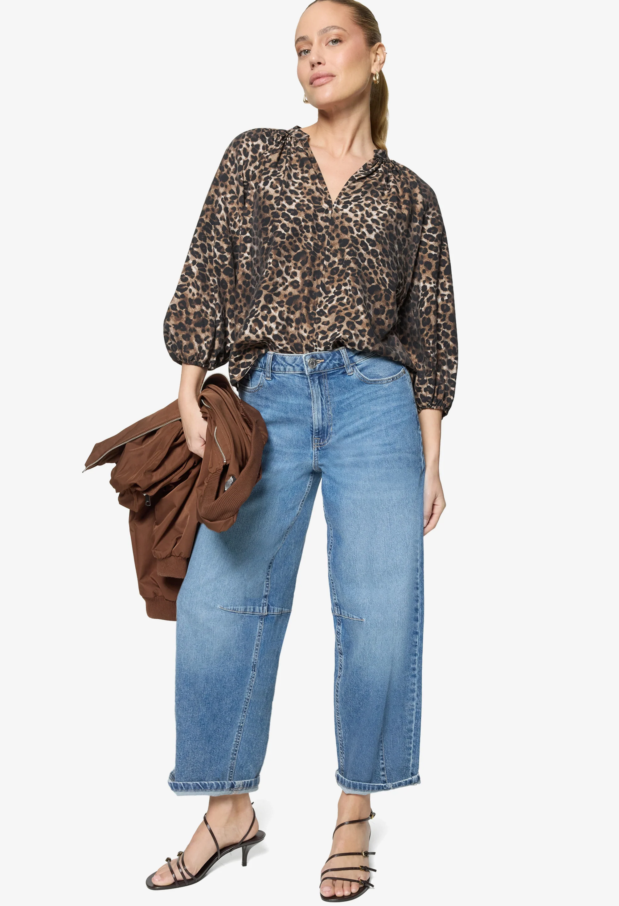 Leopard Print Slip On Blouse - Image 3