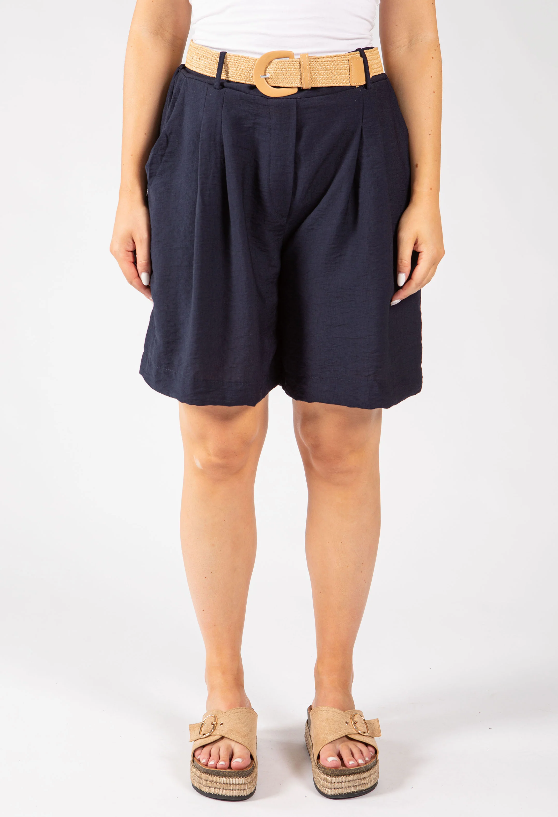 Linen Look Bermuda Shorts - Image 23