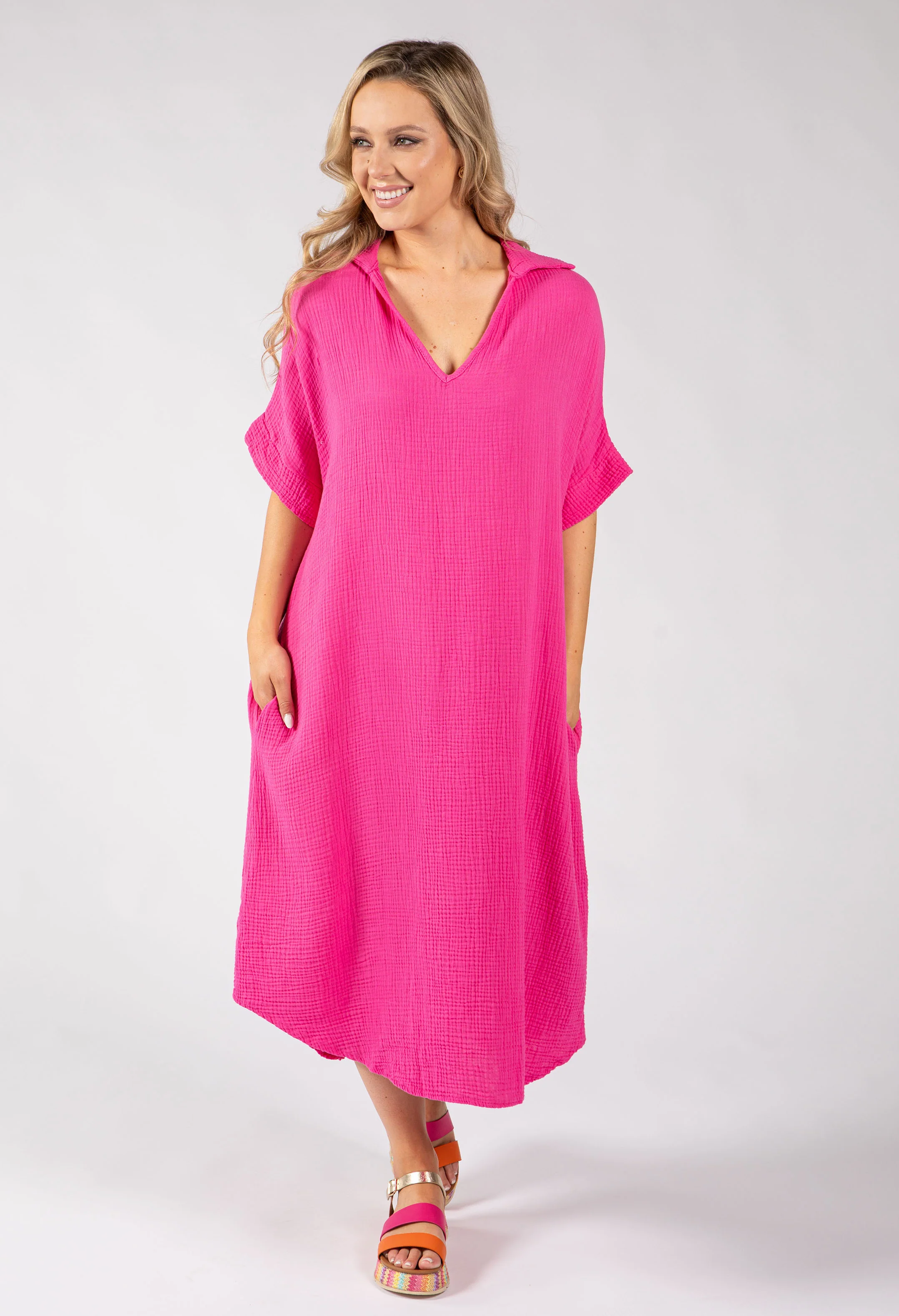 Linen Look Summer Dress - Image 3
