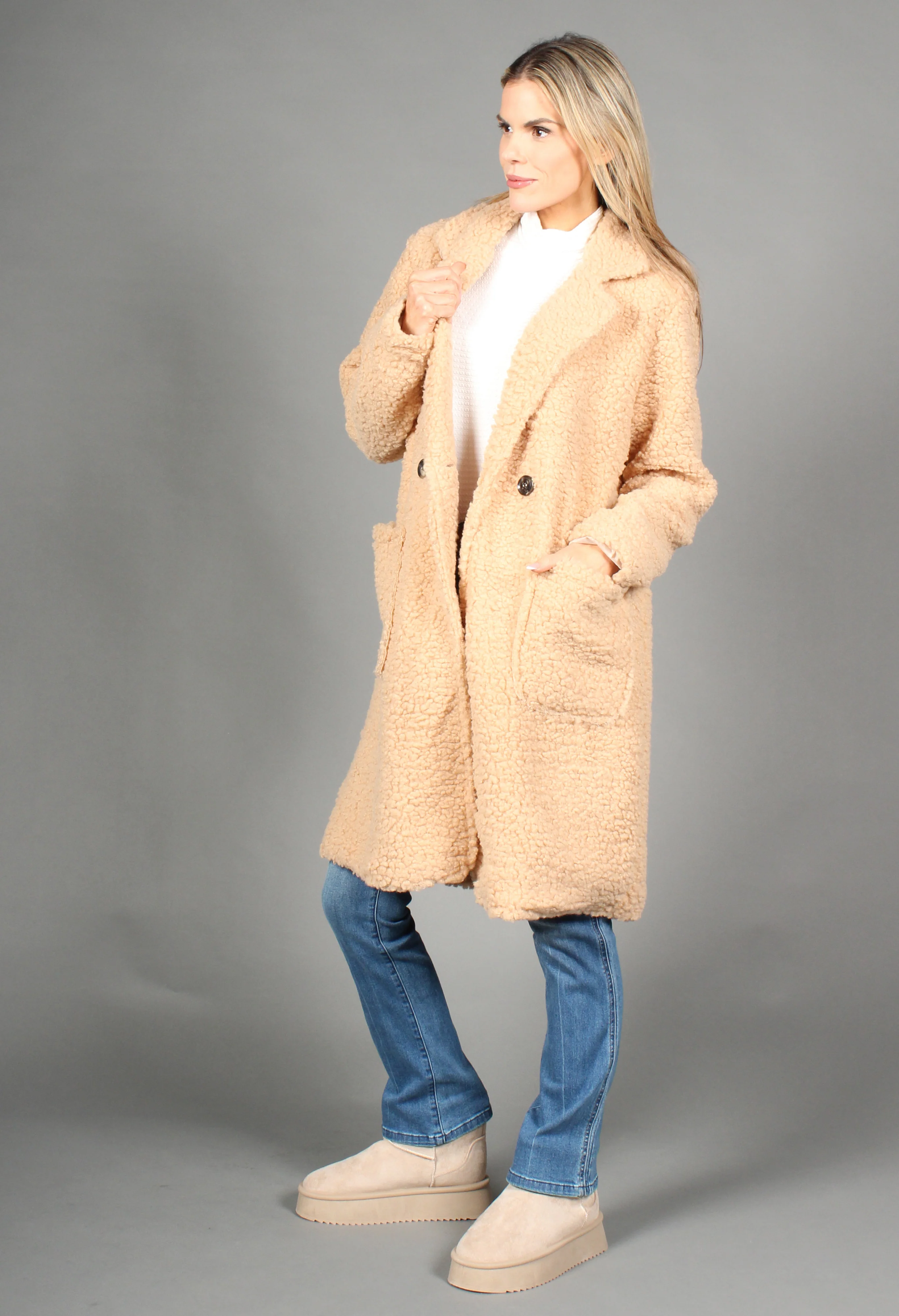 Longline Teddy Coat - Image 6